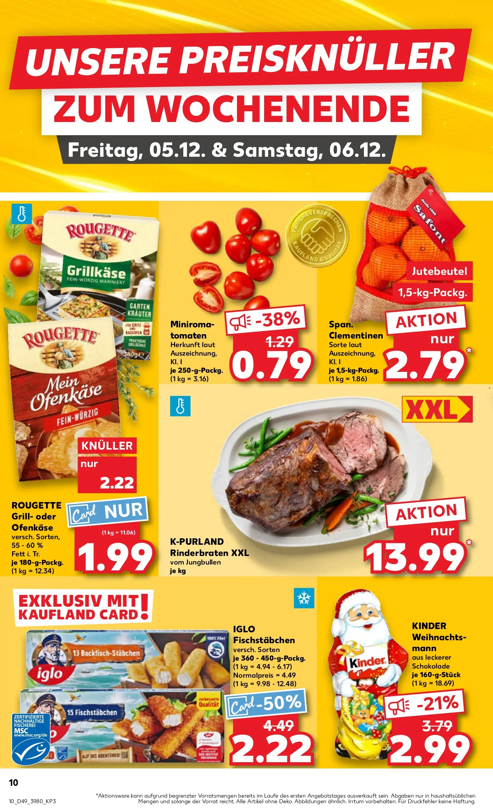 Prospekt Kaufland ab 03.12.2025 » Angebote und Werbung Online | Seite: 10 | Produkte: Rinderbraten, Schokolade, Tomaten, Fischstabchen Prospekt Kaufland ab 03.12.2025 » Angebote Online zum Blättern | Seite: 10 | Produkte: Rinderbraten, Schokolade, Tomaten, Fischstabchen