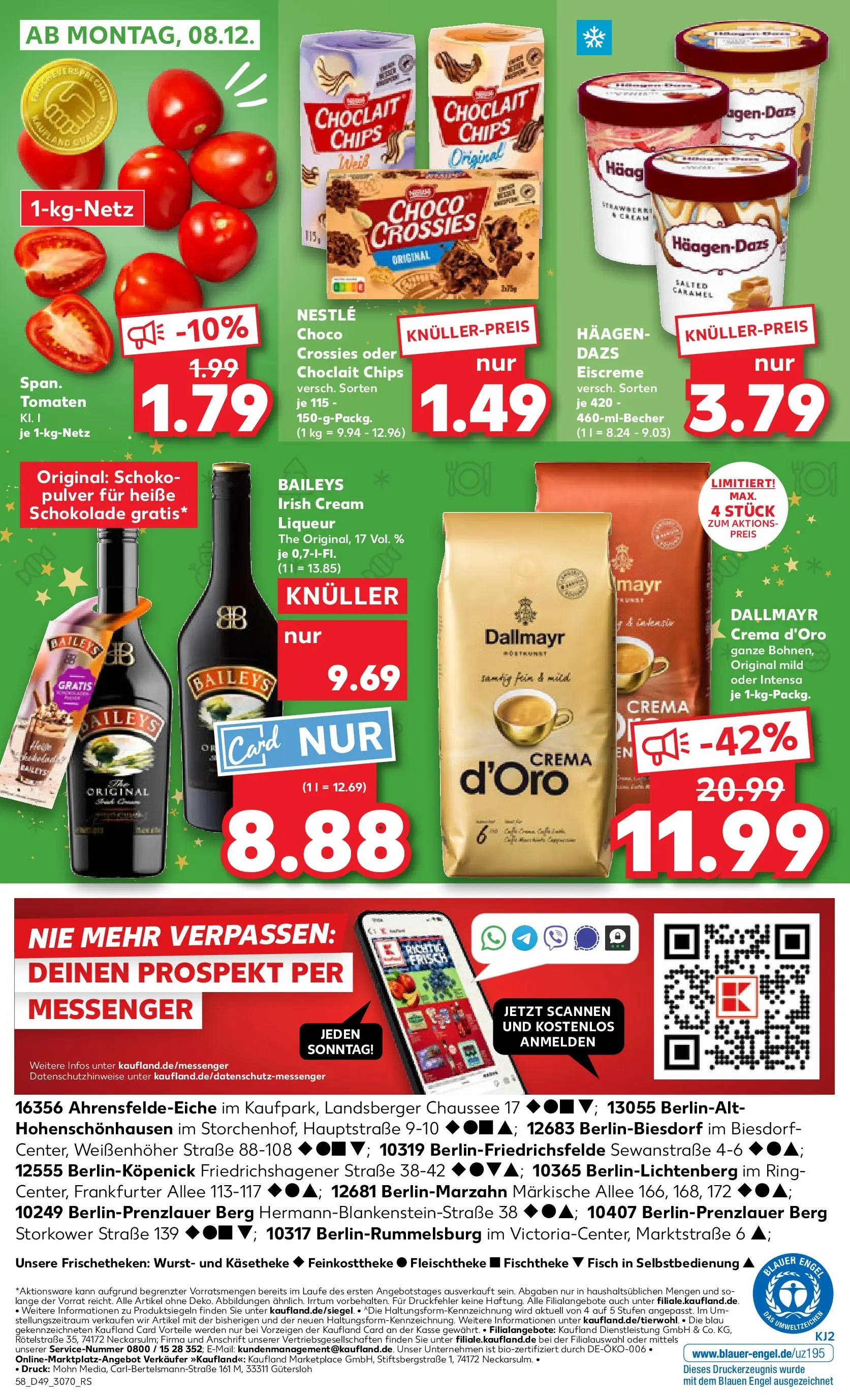 Prospekt Kaufland ab 04.12.2025 » Angebote und Werbung Online | Seite: 58 | Produkte: Tomaten, Eiscreme, Dallmayr, Wurst Prospekt Kaufland ab 04.12.2025 » Angebote Online zum Blättern | Seite: 58 | Produkte: Tomaten, Eiscreme, Dallmayr, Wurst