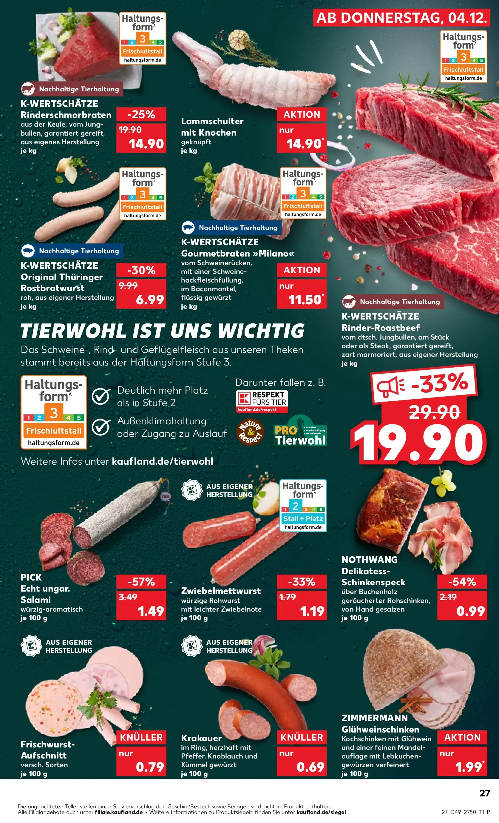 Prospekt Kaufland ab 04.12.2025 » Angebote Online zum Blättern | Seite: 27 | Produkte: Knoblauch, Salami