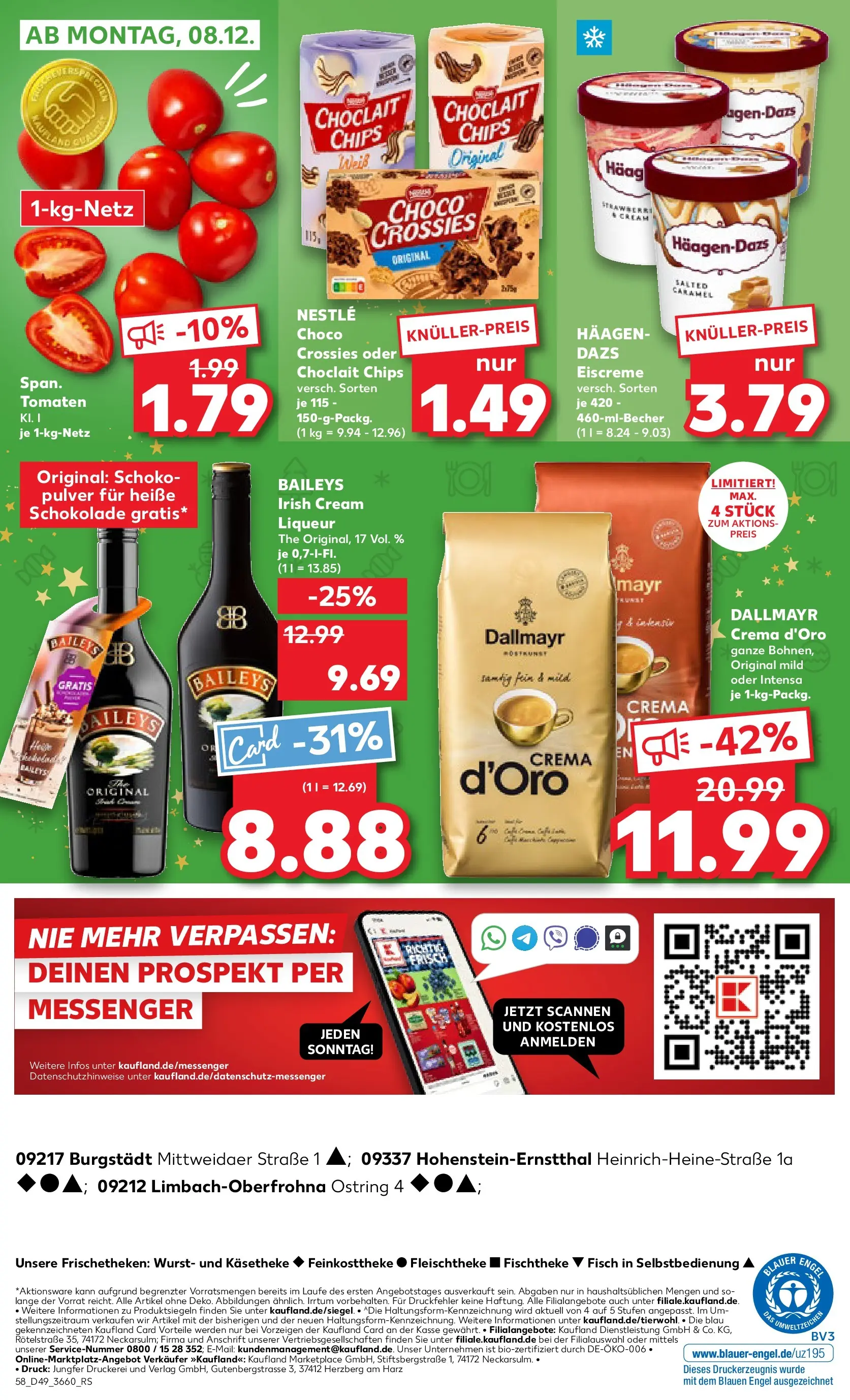 Prospekt Kaufland ab 04.12.2025 » Angebote und Werbung Online | Seite: 58 | Produkte: Eiscreme, Wurst, Baileys, Chips Prospekt Kaufland ab 04.12.2025 » Angebote Online zum Blättern | Seite: 58 | Produkte: Eiscreme, Wurst, Baileys, Chips