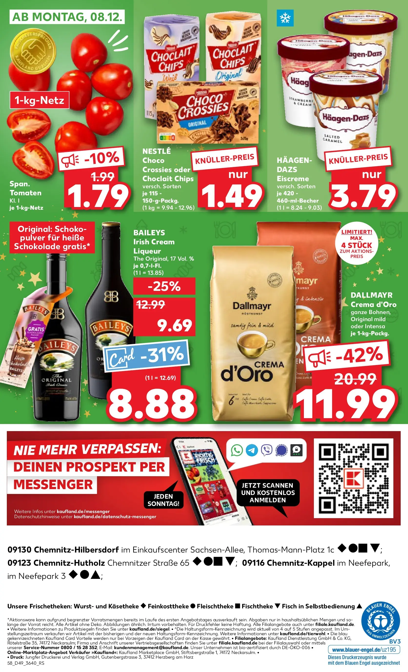 Prospekt Kaufland ab 04.12.2025 » Angebote und Werbung Online | Seite: 58 | Produkte: Dallmayr, Wurst, Baileys, Chips Prospekt Kaufland ab 04.12.2025 » Angebote Online zum Blättern | Seite: 58 | Produkte: Dallmayr, Wurst, Baileys, Chips