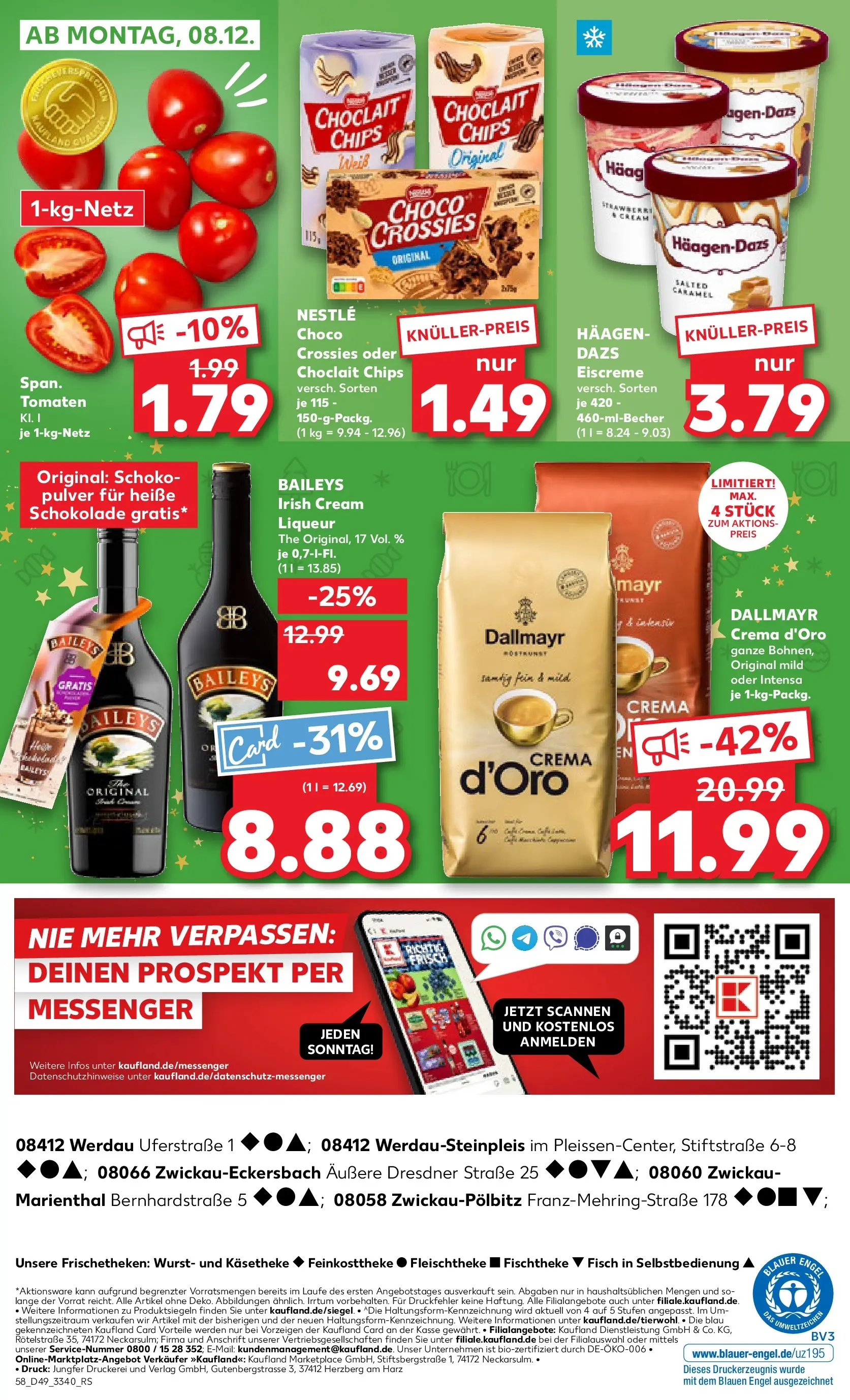 Prospekt Kaufland ab 04.12.2025 » Angebote Online zum Blättern | Seite: 58 | Produkte: Tomaten, Fisch, Dallmayr, Chips