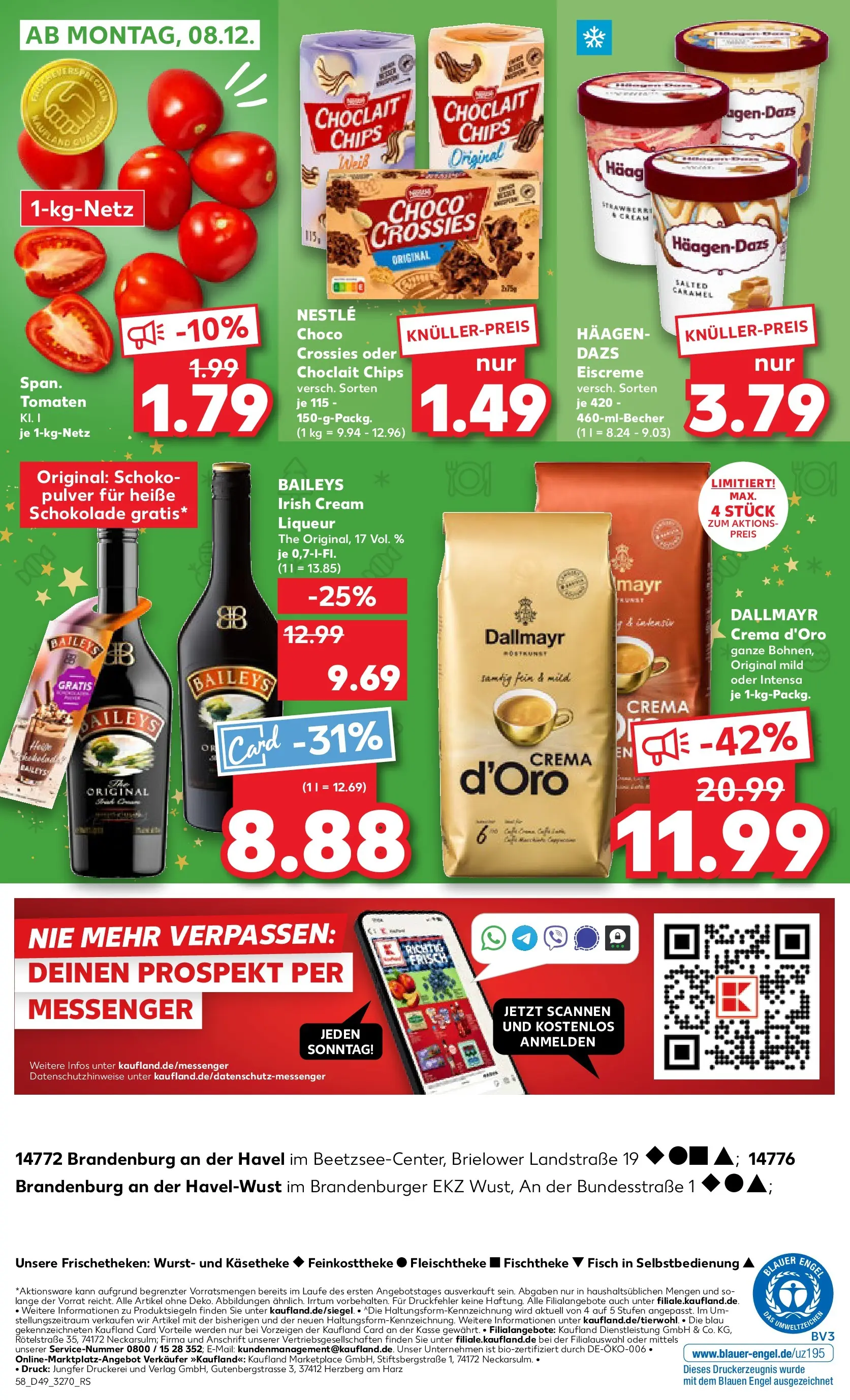 Prospekt Kaufland ab 04.12.2025 » Angebote Online zum Blättern | Seite: 58 | Produkte: Schokolade, Eiscreme, Dallmayr, Baileys