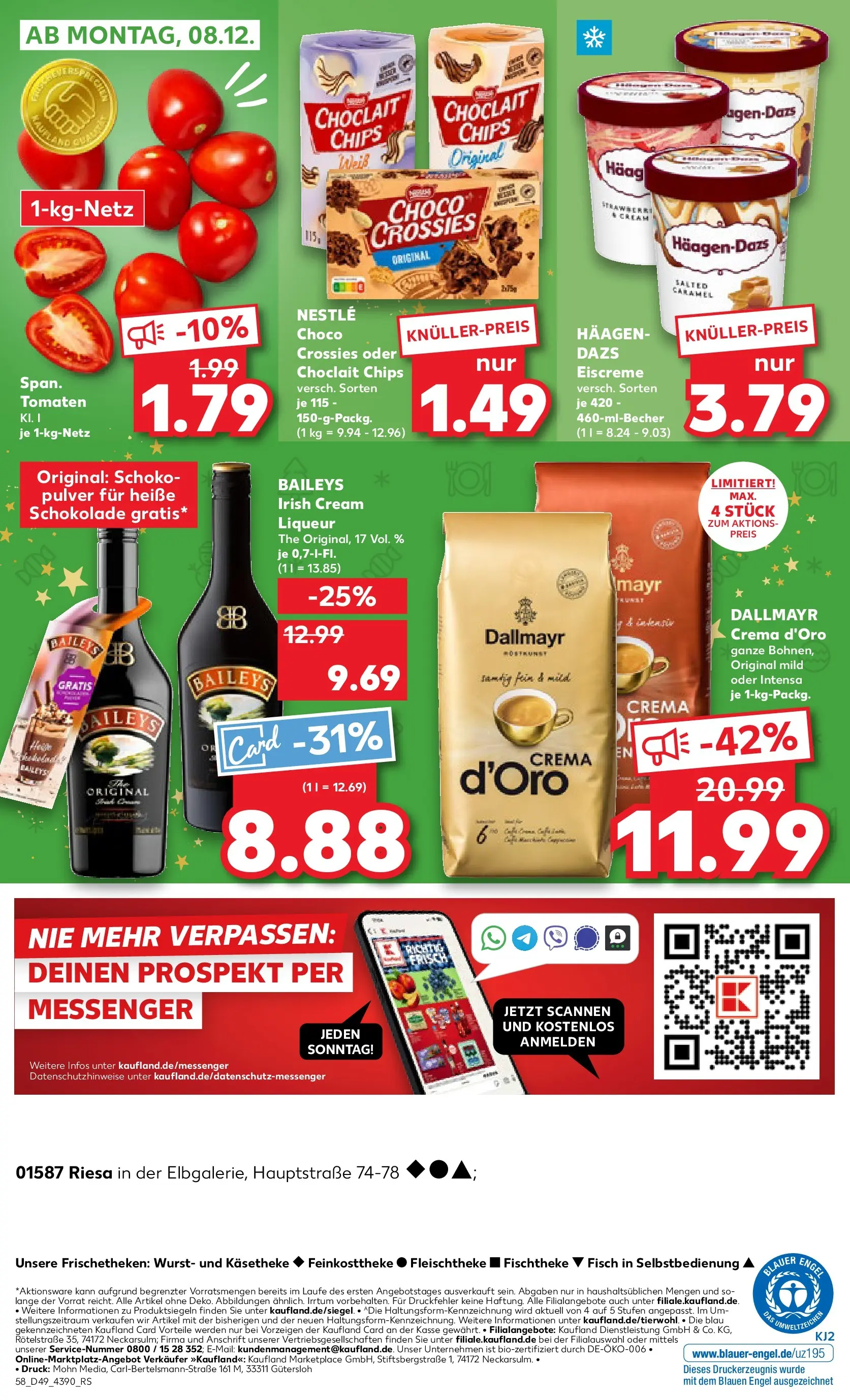 Prospekt Kaufland ab 04.12.2025 » Angebote und Werbung Online | Seite: 58 | Produkte: Tomaten, Eiscreme, Dallmayr, Baileys Prospekt Kaufland ab 04.12.2025 » Angebote Online zum Blättern | Seite: 58 | Produkte: Tomaten, Eiscreme, Dallmayr, Baileys