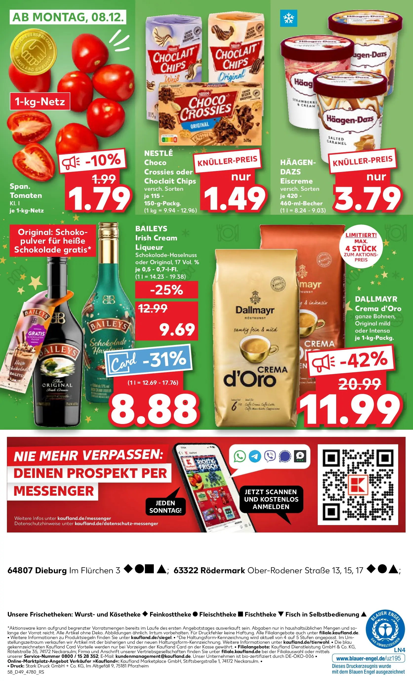 Prospekt Kaufland ab 03.12.2025 » Angebote Online zum Blättern | Seite: 58 | Produkte: Schokolade, Eiscreme, Dallmayr, Wurst