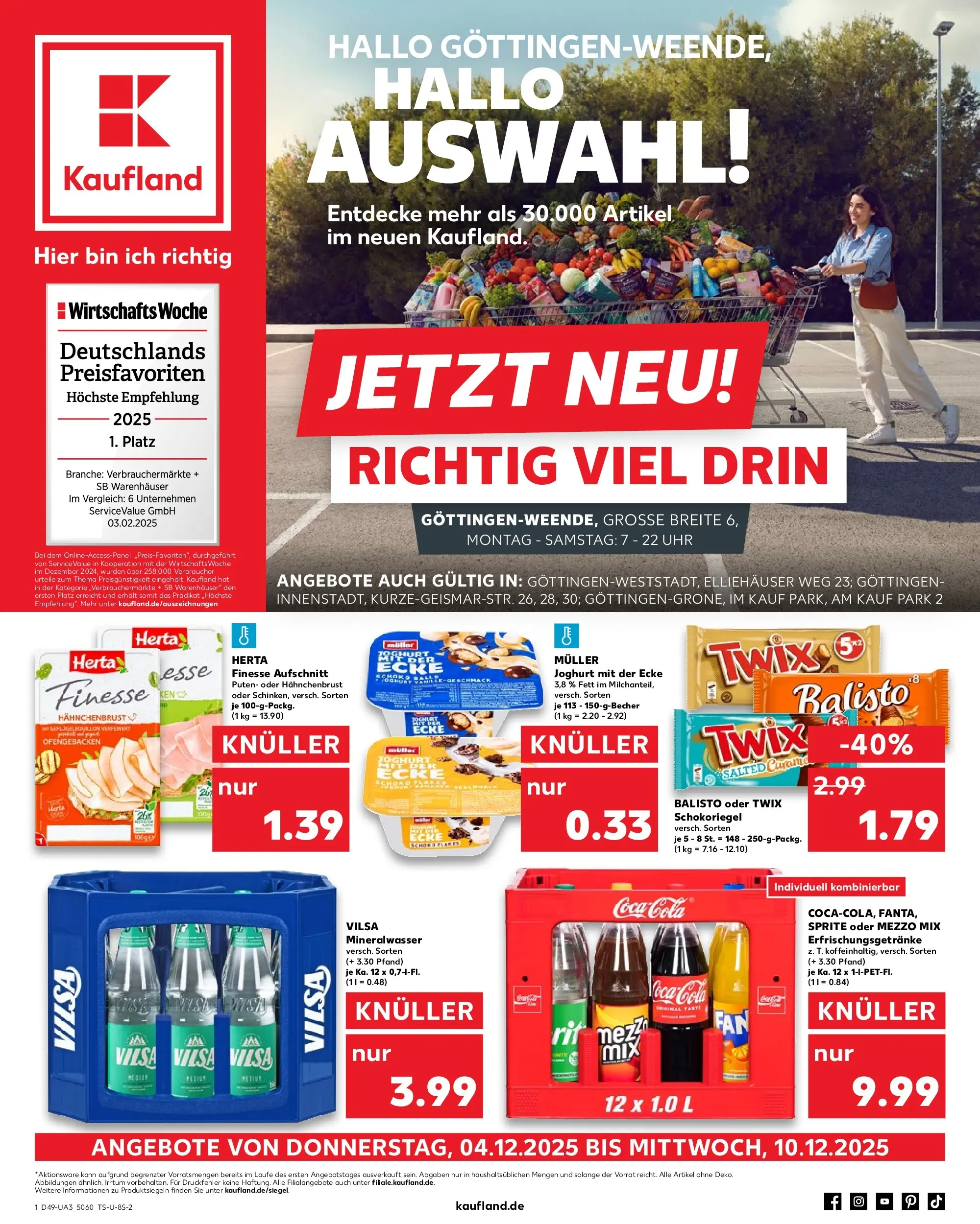 Prospekt Kaufland ab 04.12.2025 » Angebote und Werbung Online | Seite: 1 | Produkte: Mezzo mix, Mineralwasser, Twix, Uhr Prospekt Kaufland ab 04.12.2025 » Angebote Online zum Blättern | Seite: 1 | Produkte: Mezzo mix, Mineralwasser, Twix, Uhr