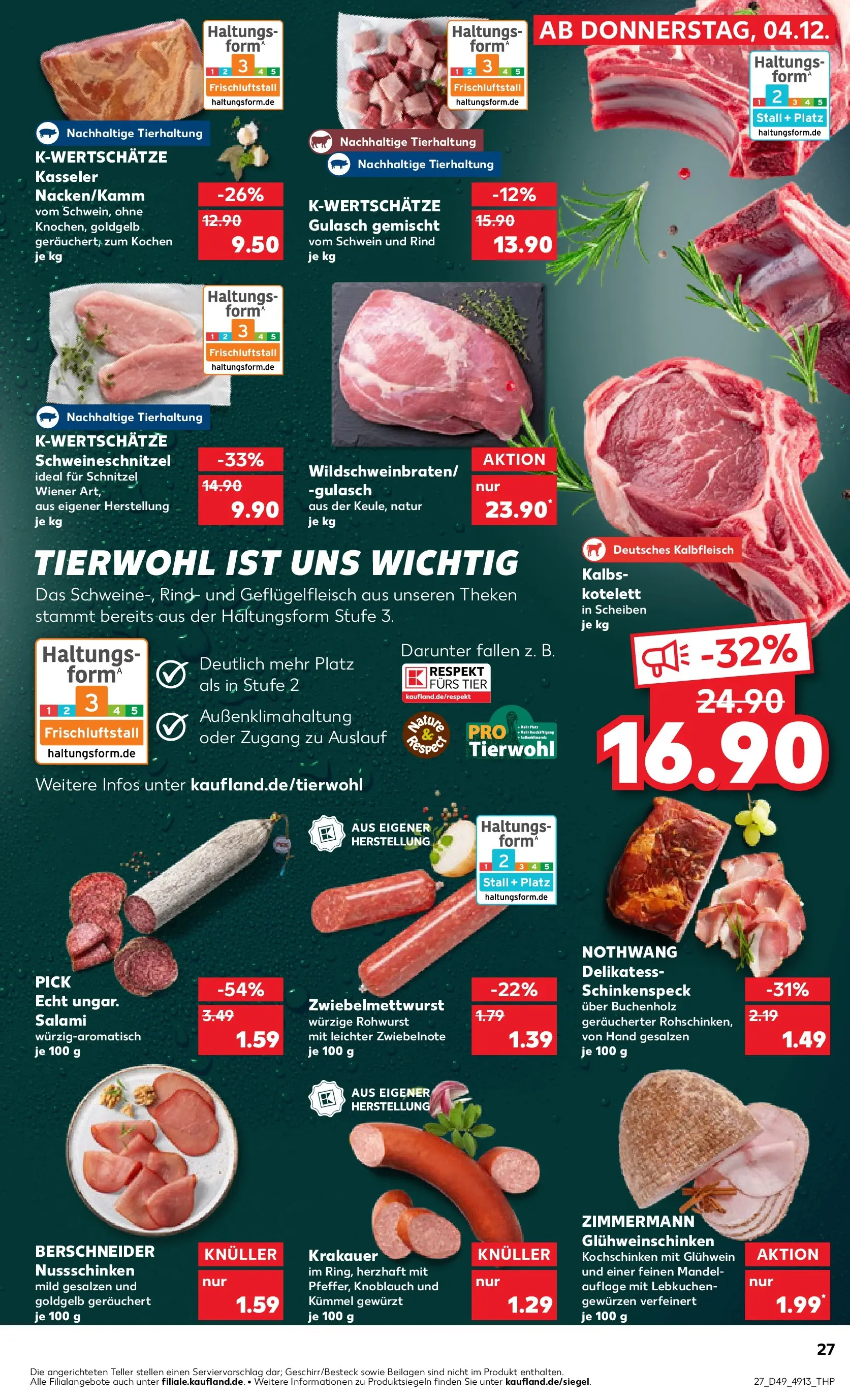 Prospekt Kaufland ab 04.12.2025 » Angebote und Werbung Online | Seite: 27 | Produkte: Schnitzel, Gulasch, Knoblauch, Salami Prospekt Kaufland ab 04.12.2025 » Angebote Online zum Blättern | Seite: 27 | Produkte: Schnitzel, Gulasch, Knoblauch, Salami