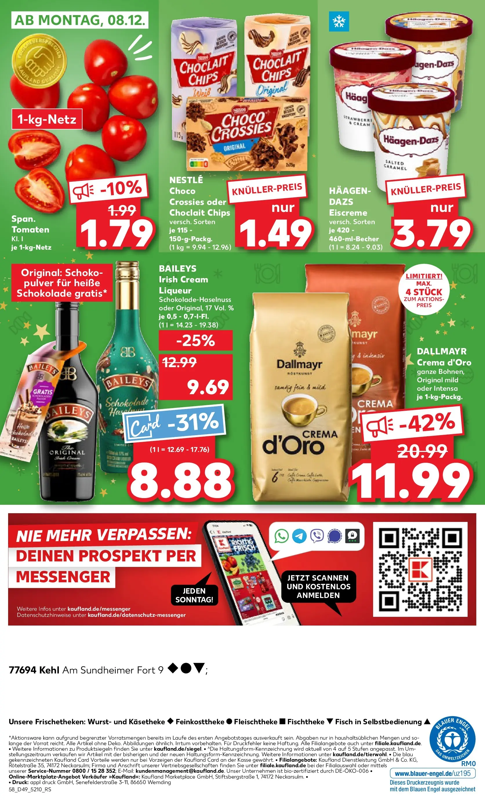 Prospekt Kaufland ab 04.12.2025 » Angebote und Werbung Online | Seite: 58 | Produkte: Tomaten, Eiscreme, Wurst, Baileys Prospekt Kaufland ab 04.12.2025 » Angebote Online zum Blättern | Seite: 58 | Produkte: Tomaten, Eiscreme, Wurst, Baileys