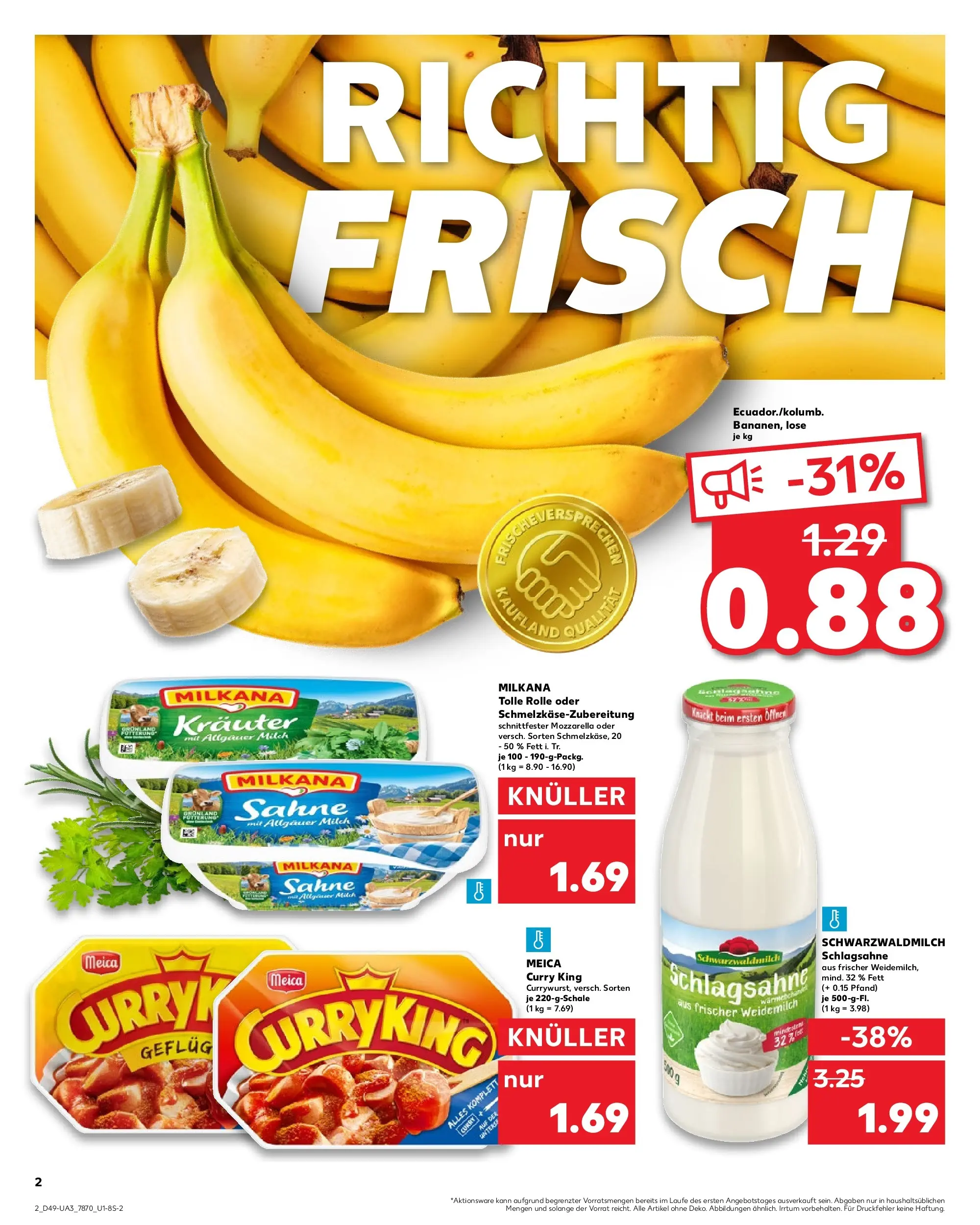 Prospekt Kaufland ab 04.12.2025 » Angebote Online zum Blättern | Seite: 2 | Produkte: Milch, Milkana, Mozzarella, Meica
