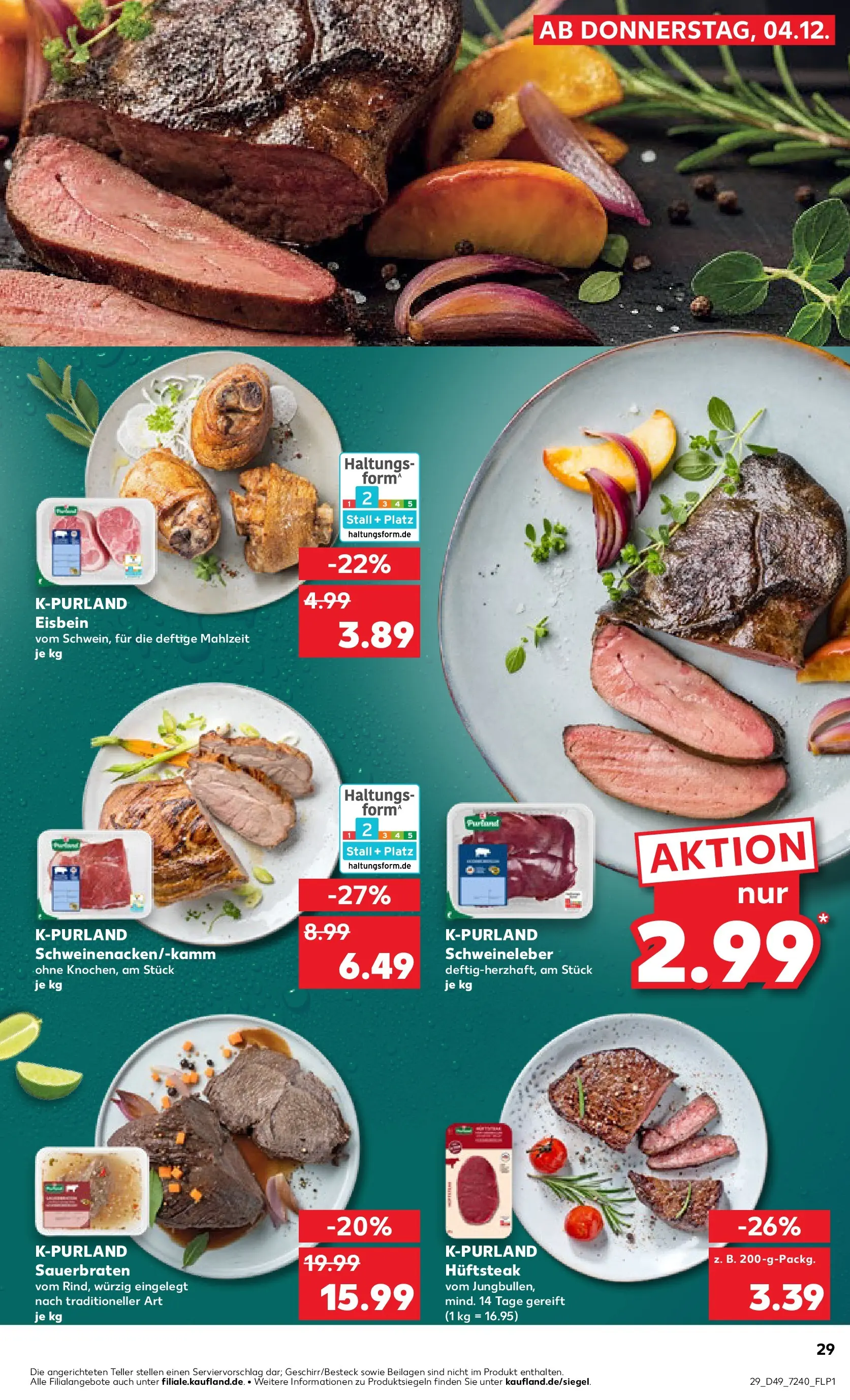 Prospekt Kaufland ab 04.12.2025 » Angebote Online zum Blättern | Seite: 29 | Produkte: Steak