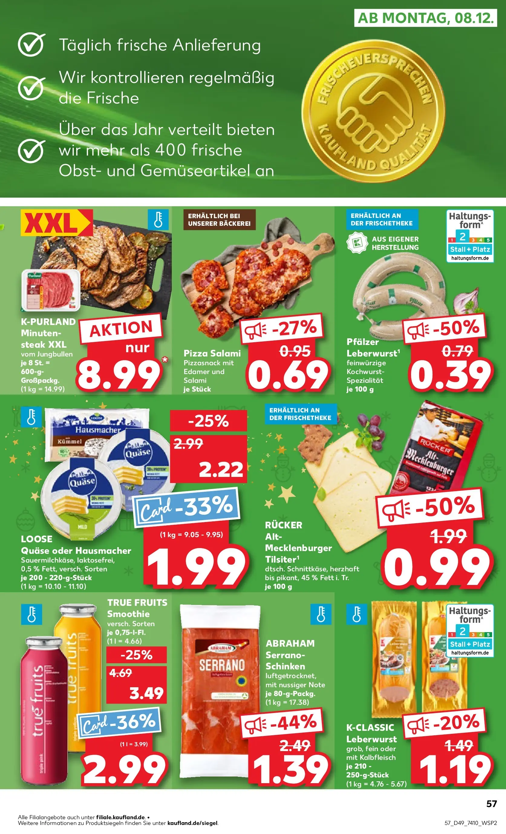 Prospekt Kaufland ab 04.12.2025 » Angebote und Werbung Online | Seite: 57 | Produkte: Bäckerei, Obst, Salami, Pizza Prospekt Kaufland ab 04.12.2025 » Angebote Online zum Blättern | Seite: 57 | Produkte: Bäckerei, Obst, Salami, Pizza