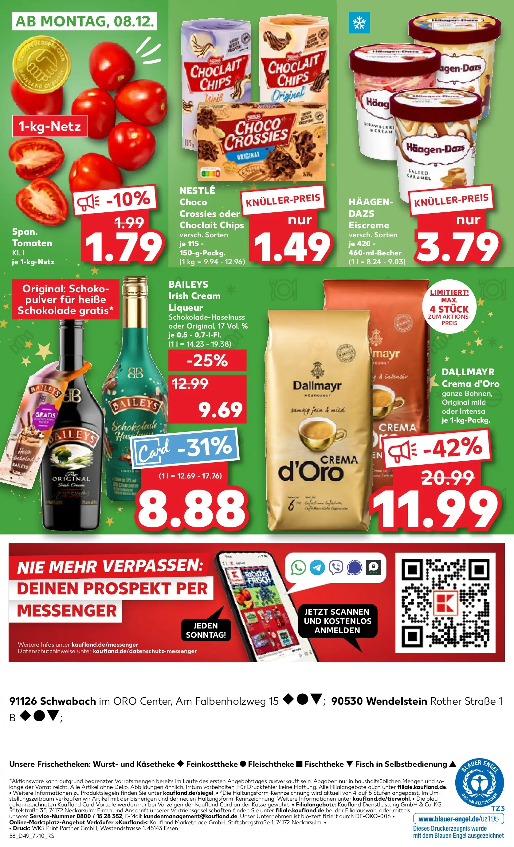 Prospekt Kaufland ab 04.12.2025 » Angebote Online zum Blättern | Seite: 58 | Produkte: Eiscreme, Wurst, Baileys, Chips