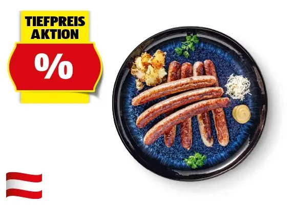 GENUSS 100% AUS ÖSTERREICH Schweinsbratwürstel roh, 1 kg