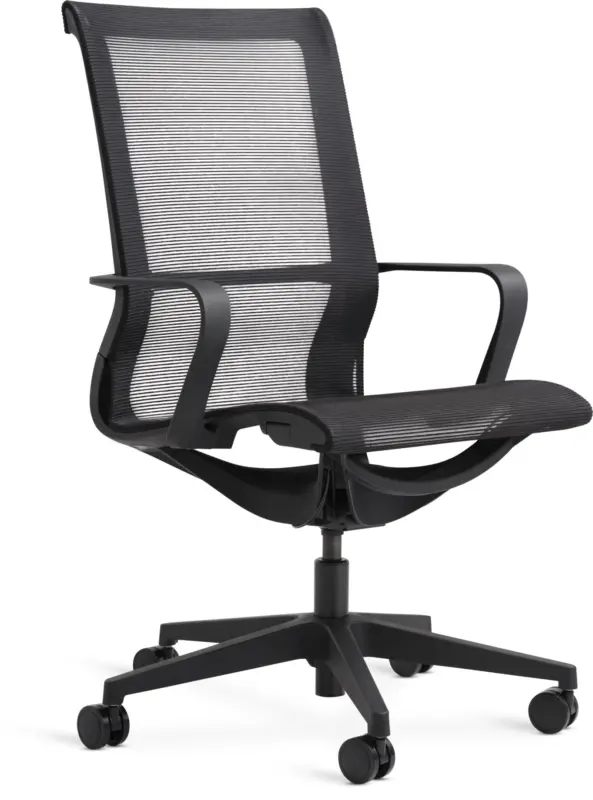 JYSK Офис стол FOLBY черна мрежа/черен