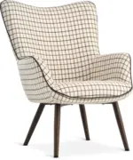JYSK JYSK Кресло BIERSTED на квадратчета бежов/кафяв текстил
