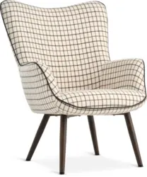 JYSK Кресло BIERSTED на квадратчета бежов/кафяв текстил