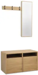 JYSK Портманто RAVSTED с огледало 2 чекмеджета цвят топъл дъб