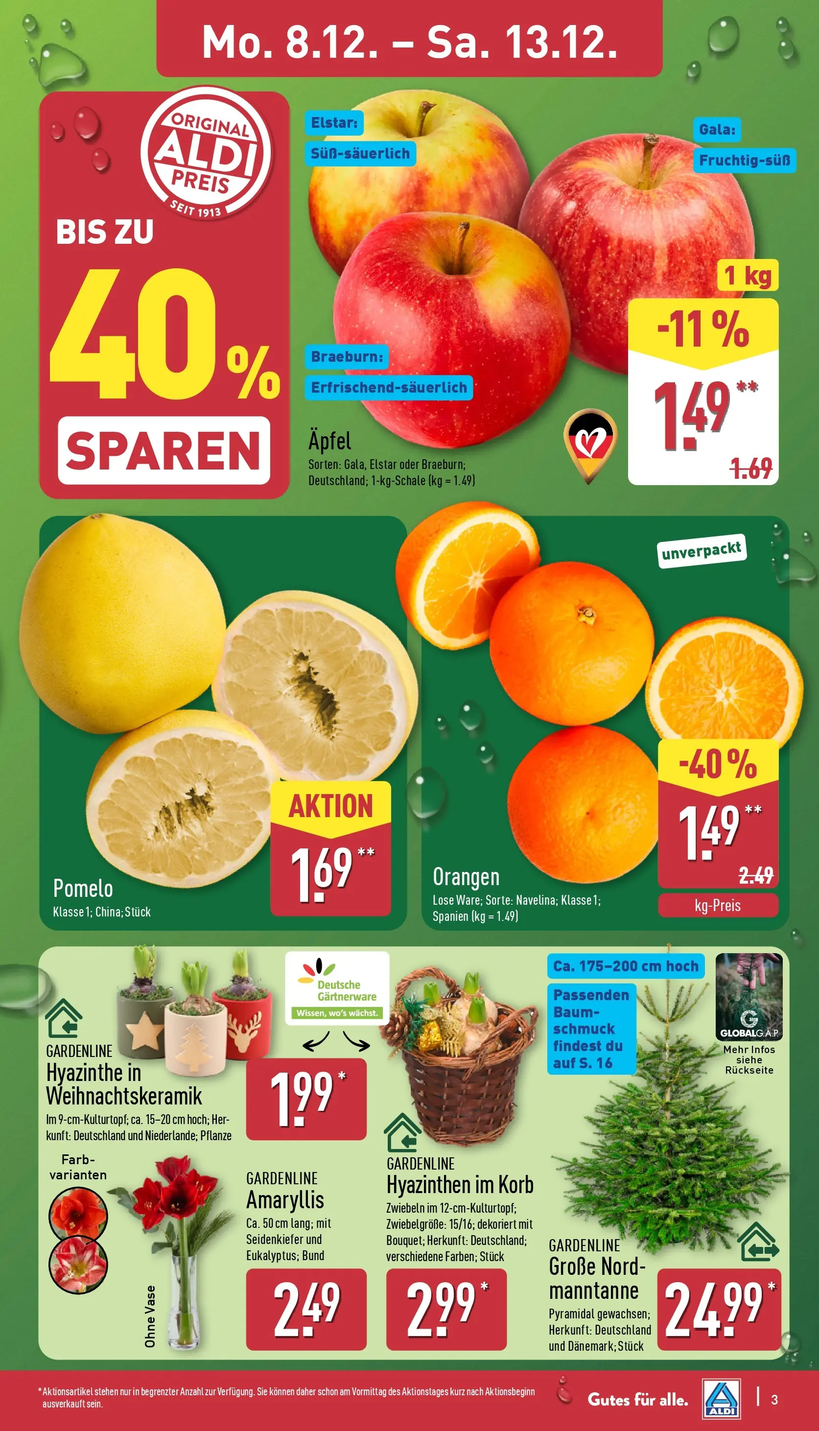 Aldi - ALDI Nord: Wochenangebote (ab 07.12.2025) » Angebote Online | Seite: 4 | Produkte: Korb, Äpfel, Orangen, Zwiebeln
