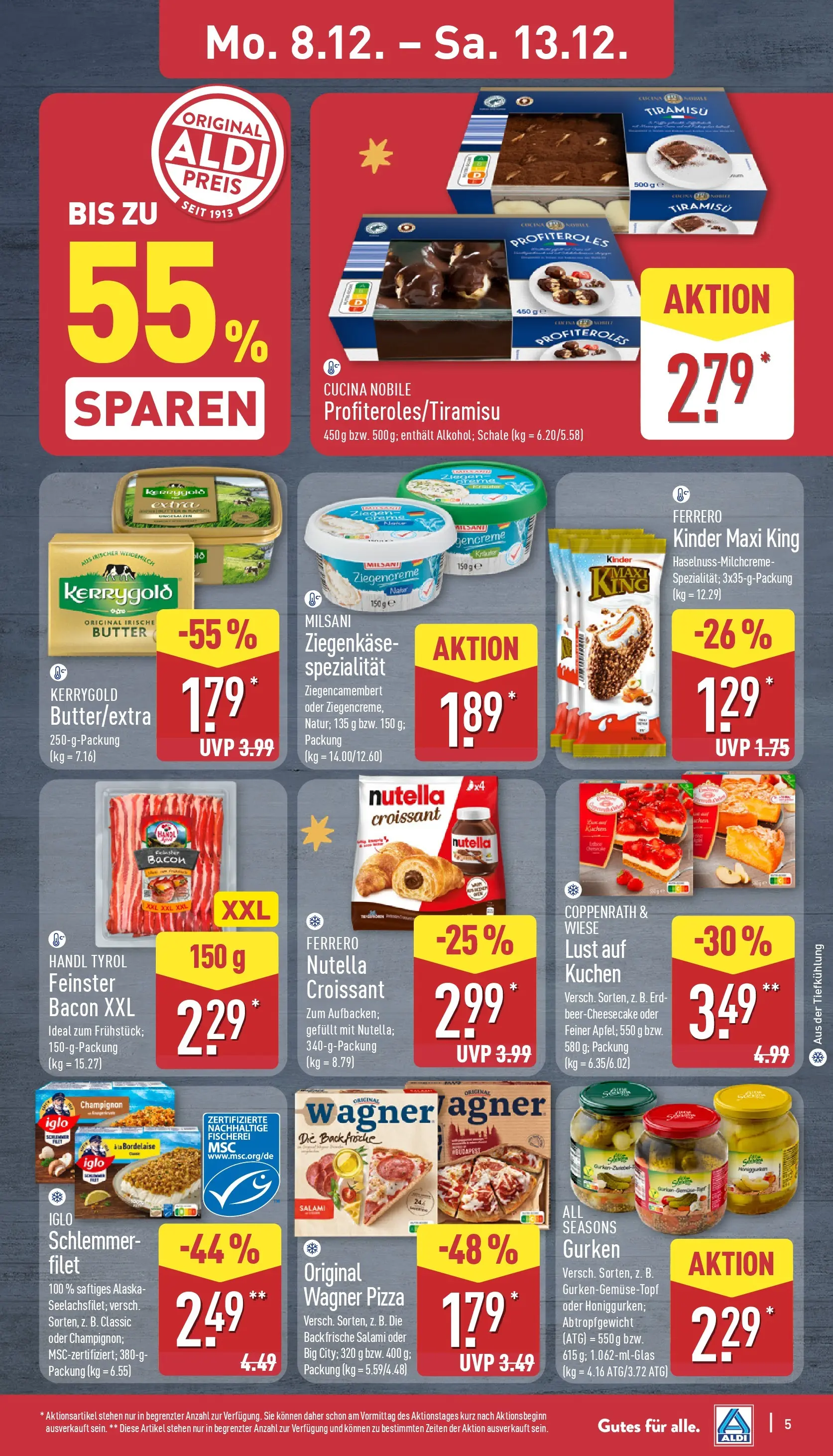 Aldi - ALDI Nord: Wochenangebote (ab 07.12.2025) » Angebote Online | Seite: 6 | Produkte: Butter, Ziegenkäse, Nutella, Kuchen