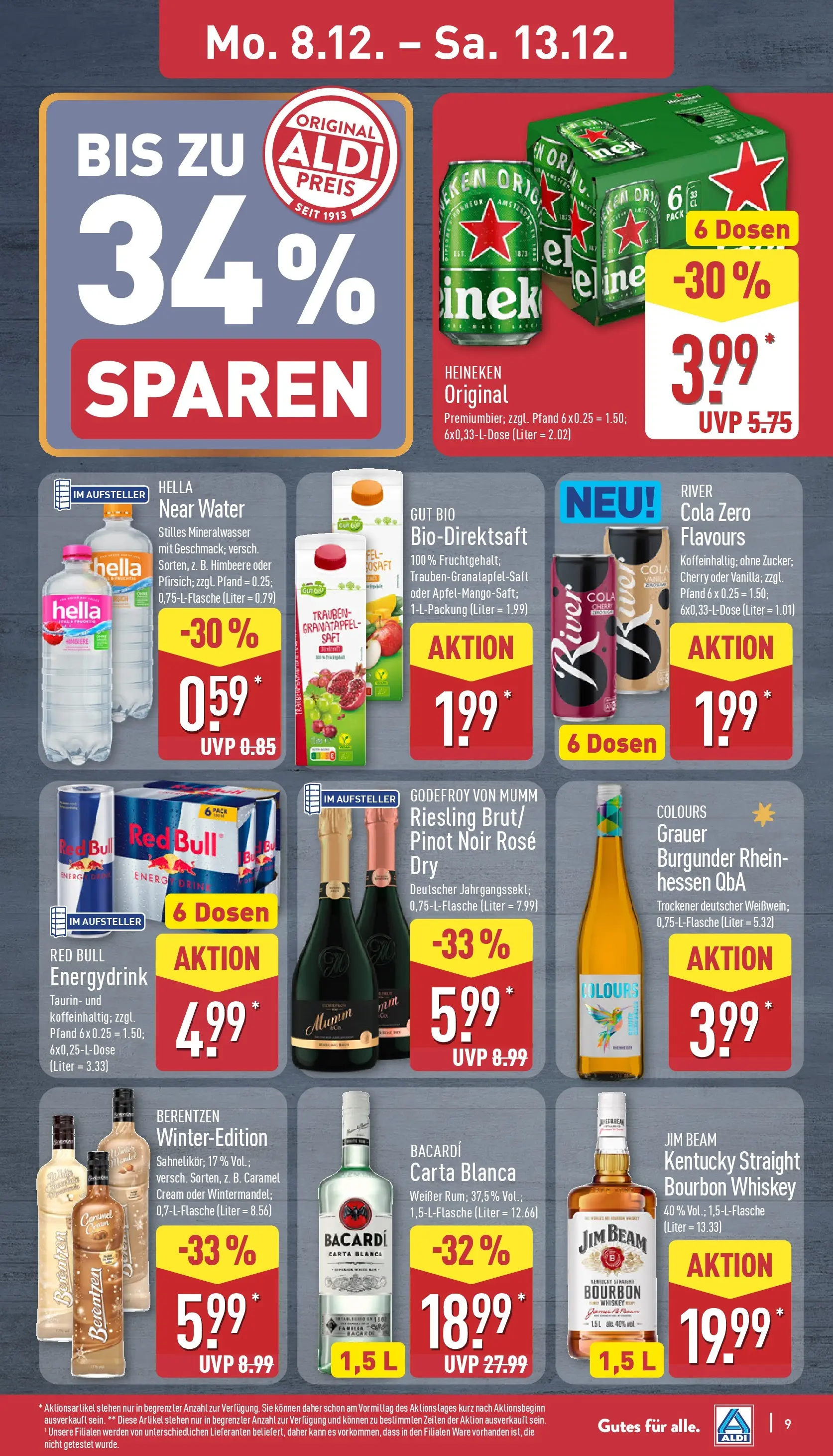 Aldi - ALDI Nord: Wochenangebote (ab 07.12.2025) » Angebote Online | Seite: 10 | Produkte: Jim beam, Granatapfel, Mineralwasser, Bourbon