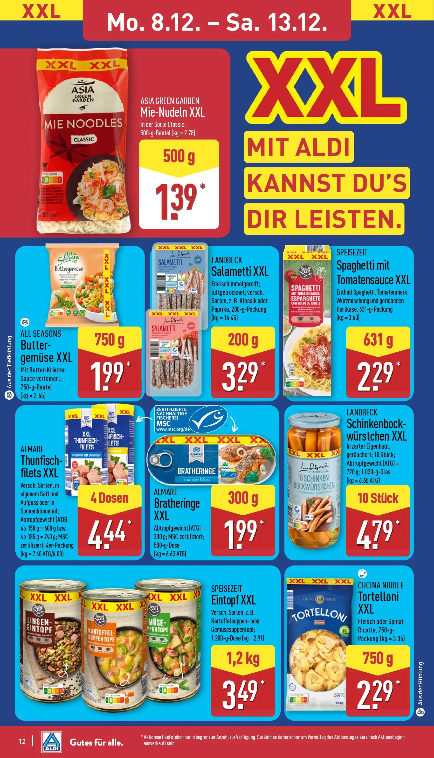 Aldi - ALDI Nord: Wochenangebote (ab 07.12.2025) » Angebote Online | Seite: 13 | Produkte: Thunfisch, Gemüse, Saft, Fleisch