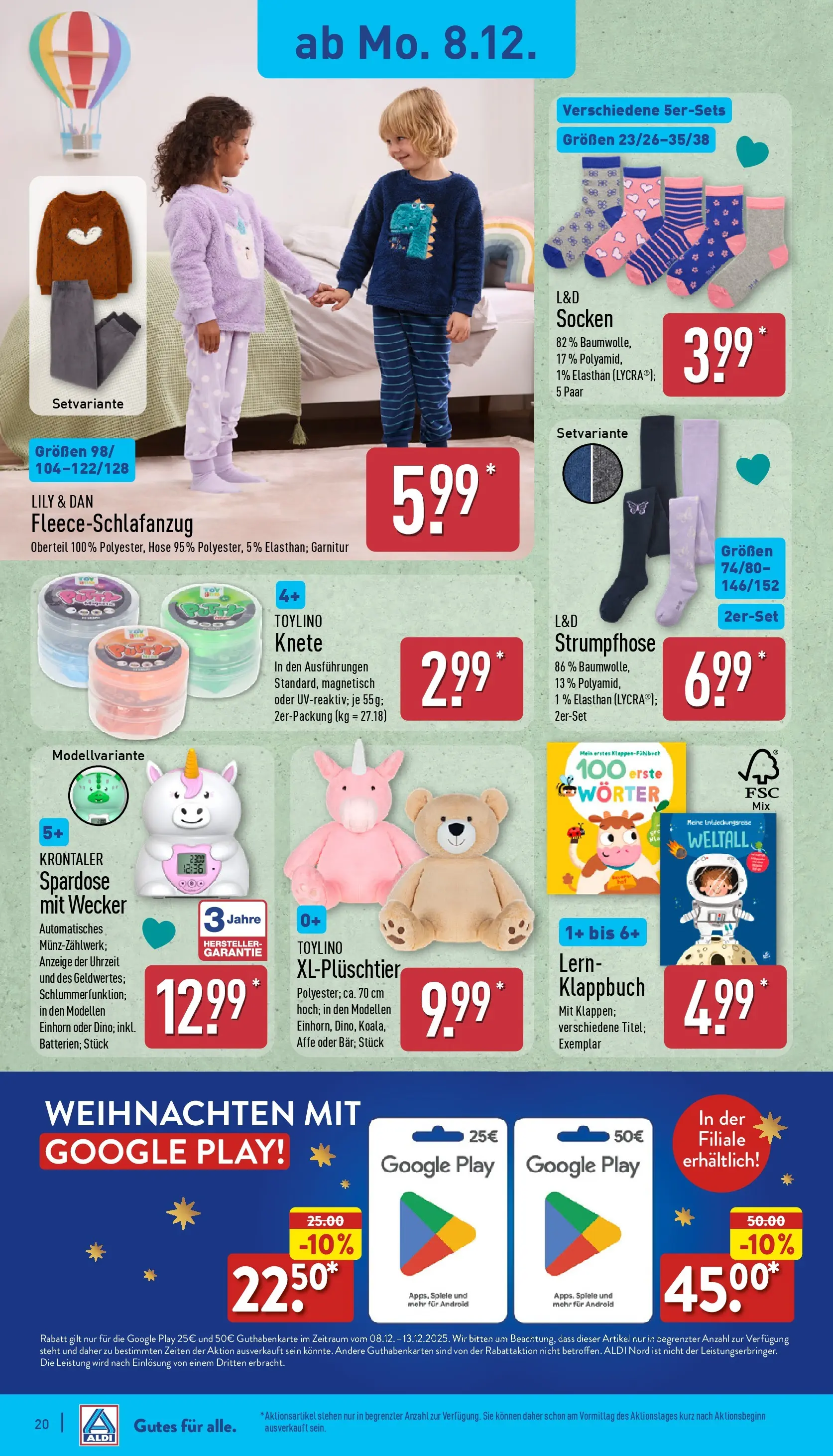 Aldi - ALDI Nord: Wochenangebote (ab 07.12.2025) » Angebote Online | Seite: 21 | Produkte: Hose, Socken, Strumpfhose, Wecker
