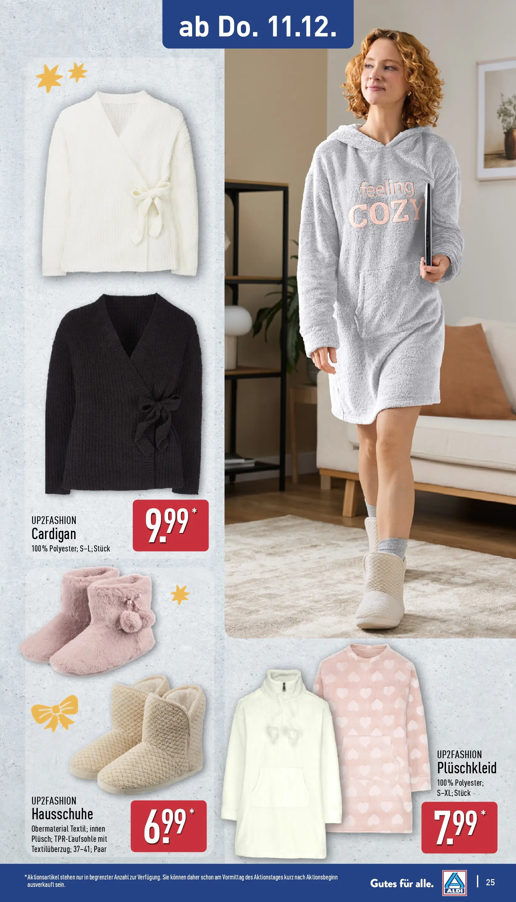 Aldi - ALDI Nord: Wochenangebote (ab 07.12.2025) » Angebote Online | Seite: 26 | Produkte: Up2fashion, Cardigan, Hausschuhe