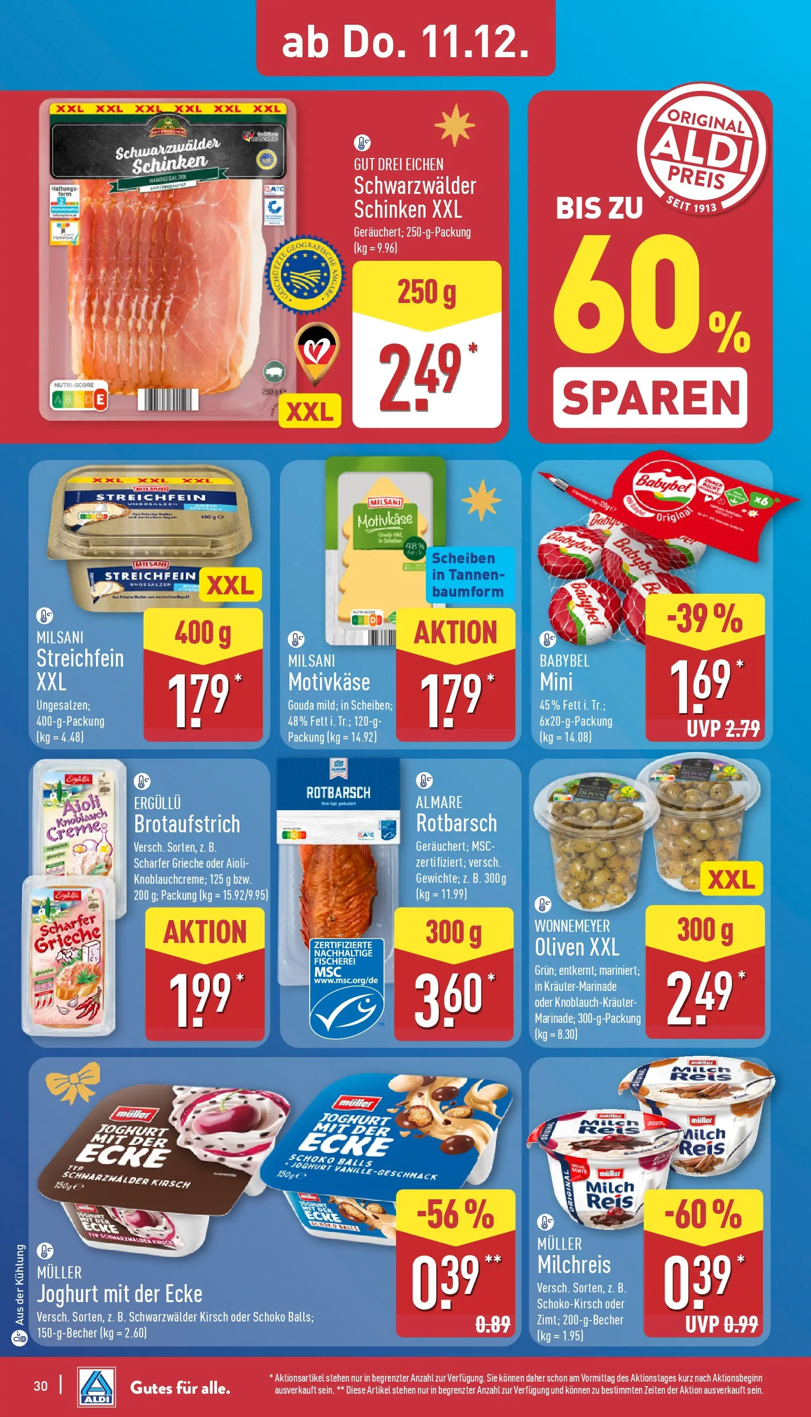 Aldi - ALDI Nord: Wochenangebote (ab 07.12.2025) » Angebote Online | Seite: 31 | Produkte: Milch, Joghurt, Babybel, Schinken
