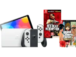 NINTENDO Switch Weiß (OLED Modell) + GTA Trilogy Definitive Edition (Code in the Box) Red Dead Redemption; Nintendo Switch OLED Modell----Spielekonsole
