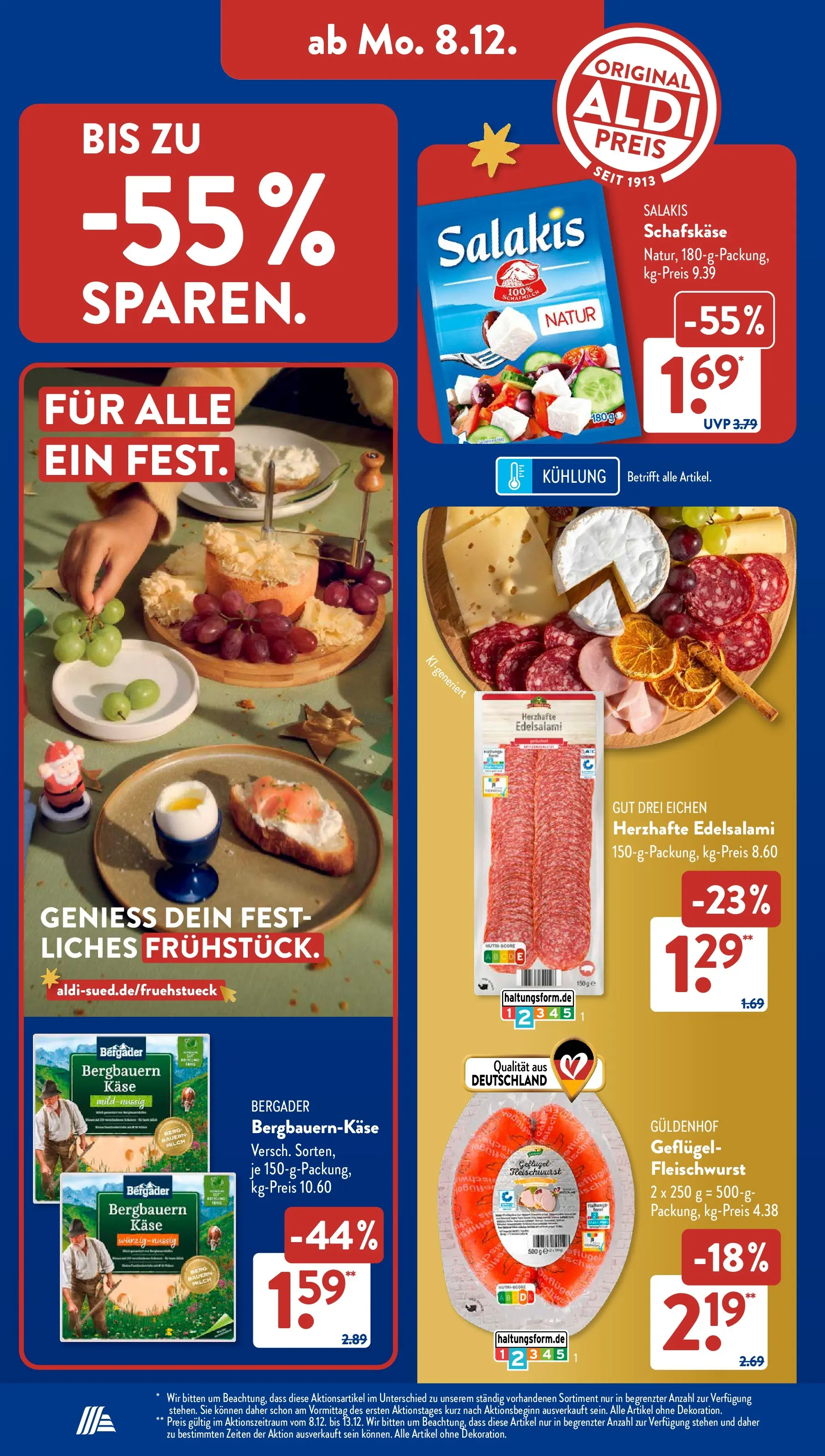 Aldi Süd - Aldi Süd: Wochenangebote (ab 07.12.2025) zum Blättern | Seite: 6 | Produkte: Milch, Käse, Salakis, Schafskase