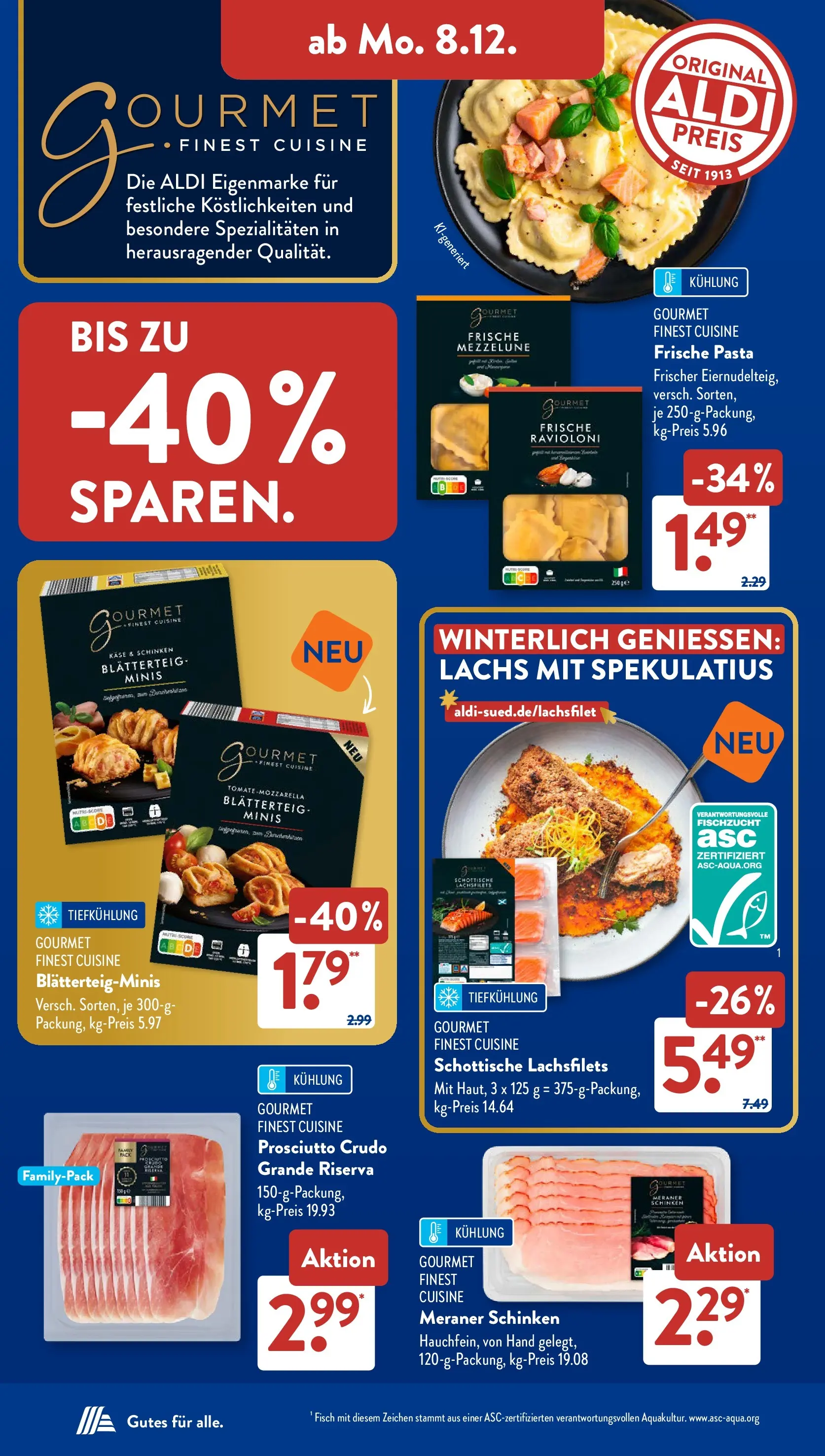 Aldi Süd - Aldi Süd: Wochenangebote (ab 07.12.2025) zum Blättern | Seite: 10 | Produkte: Käse, Fisch, Lachs, Schinken