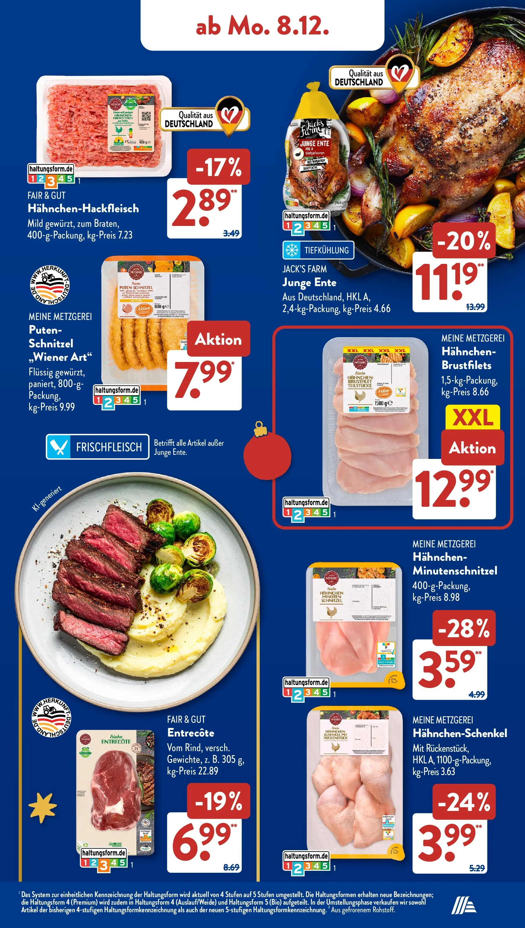 Aldi Süd - Aldi Süd: Wochenangebote (ab 07.12.2025) zum Blättern | Seite: 13 | Produkte: Hahnchen, Hahnchenschenkel, Schnitzel, Ente