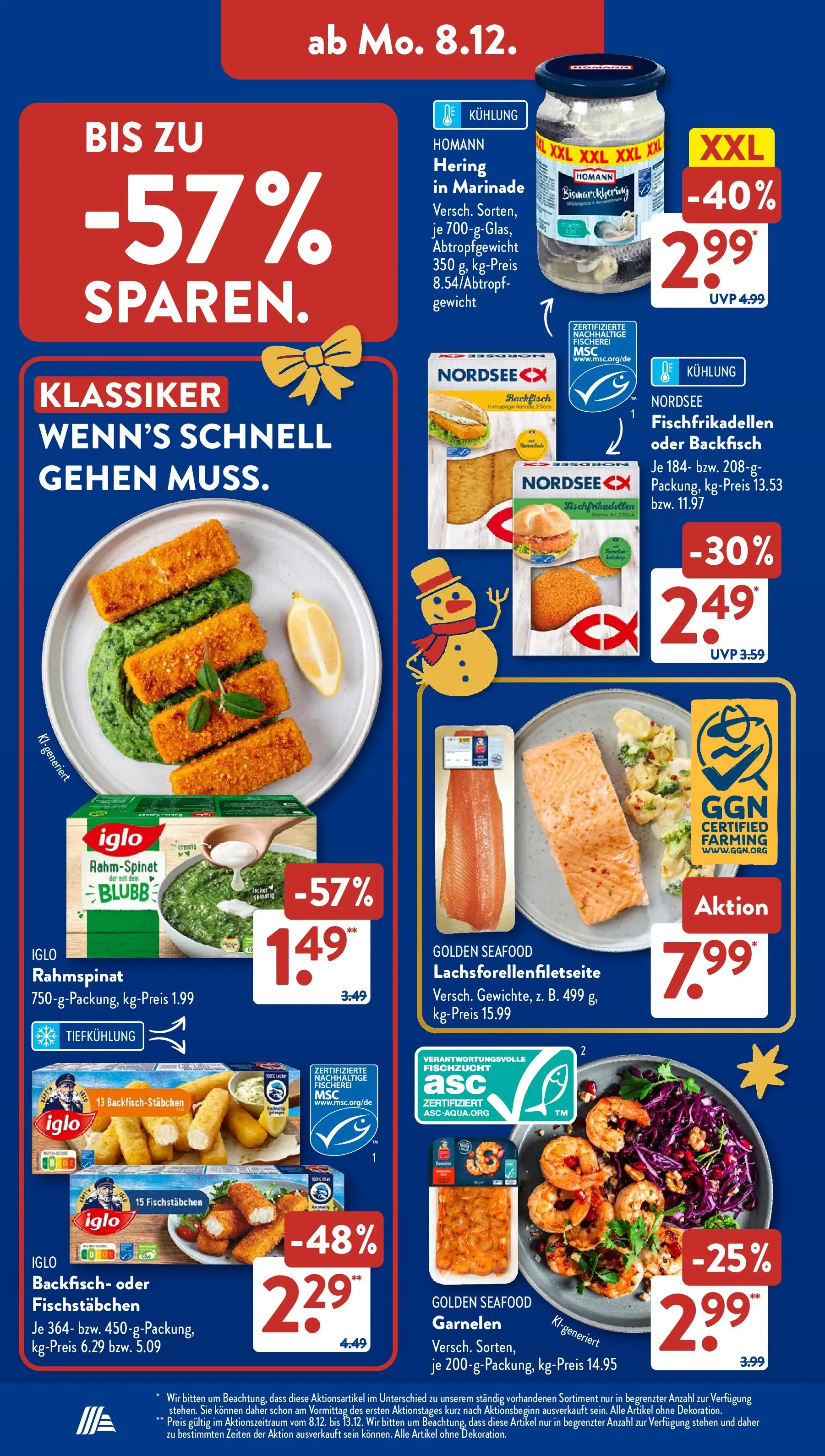 Aldi Süd - Aldi Süd: Wochenangebote (ab 07.12.2025) zum Blättern | Seite: 14 | Produkte: Gewicht, Iglo, Garnelen, Fischstabchen