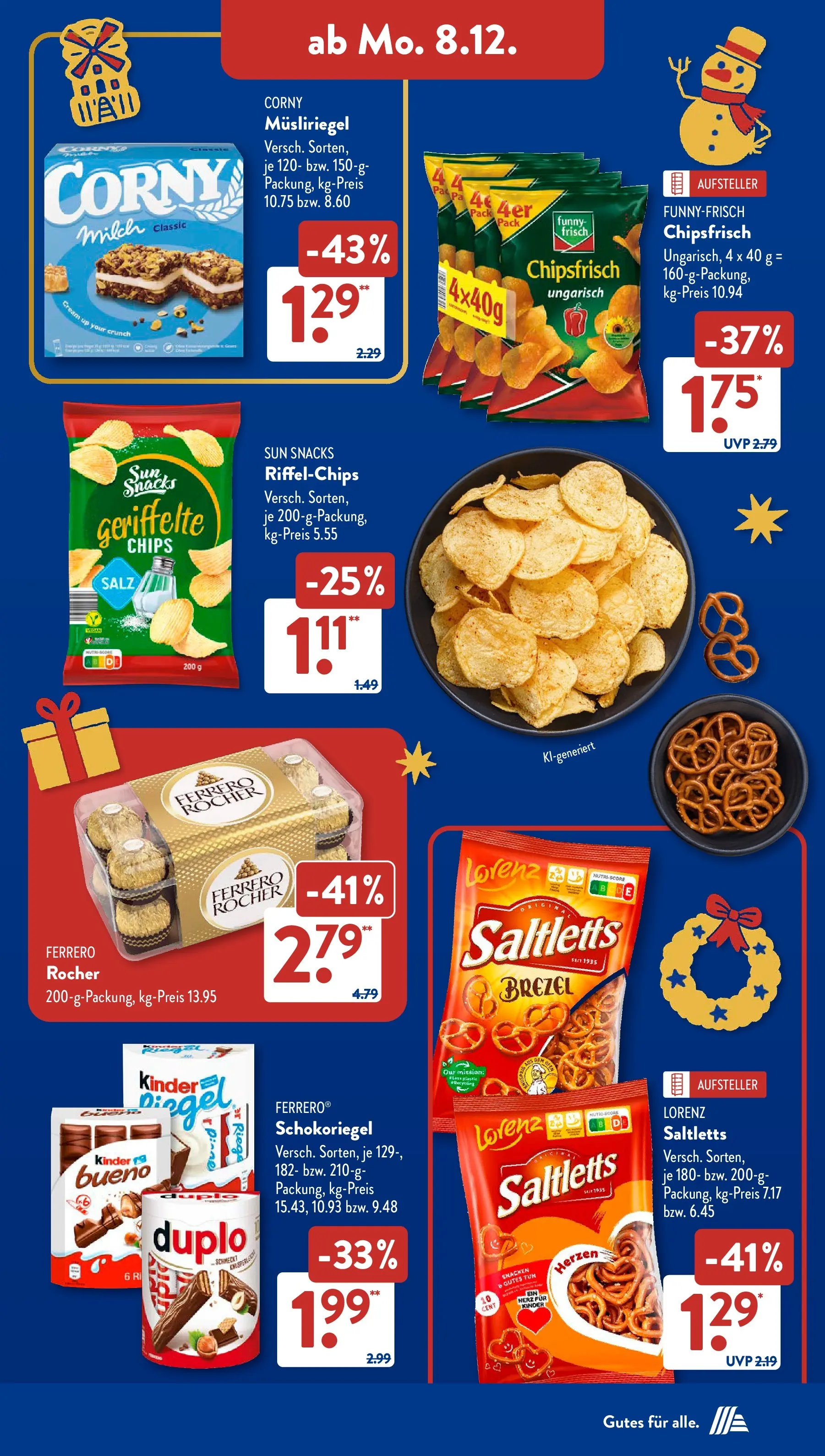 Aldi Süd - Aldi Süd: Wochenangebote (ab 07.12.2025) zum Blättern | Seite: 17 | Produkte: Ferrero rocher, Milch, Salz, Chips