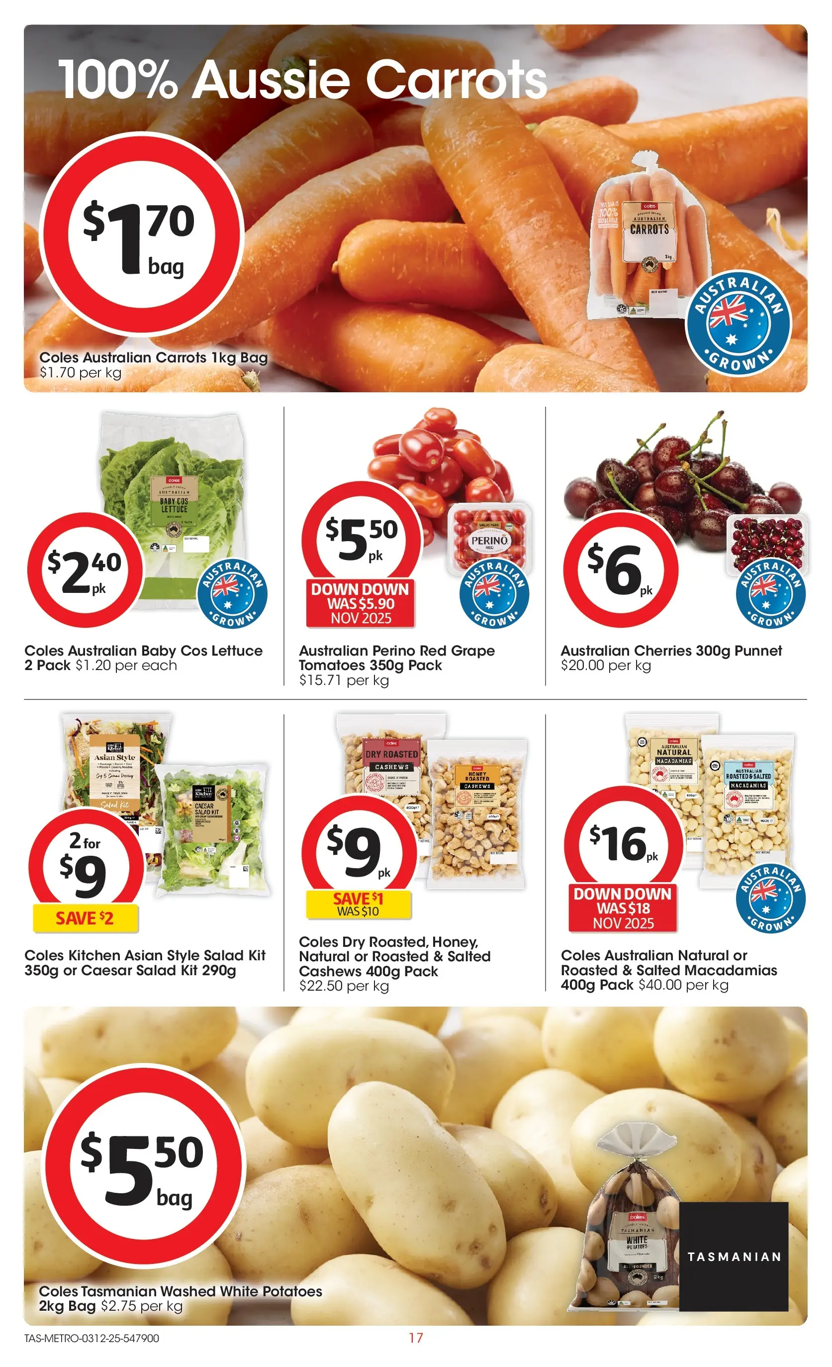 ﻿﻿Coles catalogue valid from 03/12/2025 > Online Australia | Page: 17 | Products: Cherries, Honey, Tomatoes, Bag