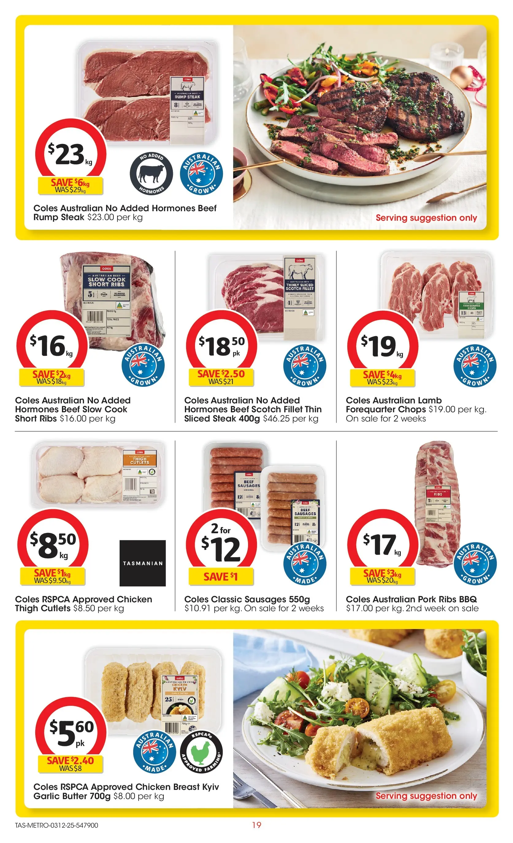 ﻿﻿Coles catalogue valid from 03/12/2025 > Online Australia | Page: 19 | Products: Chicken, Beef, Steak, Oven