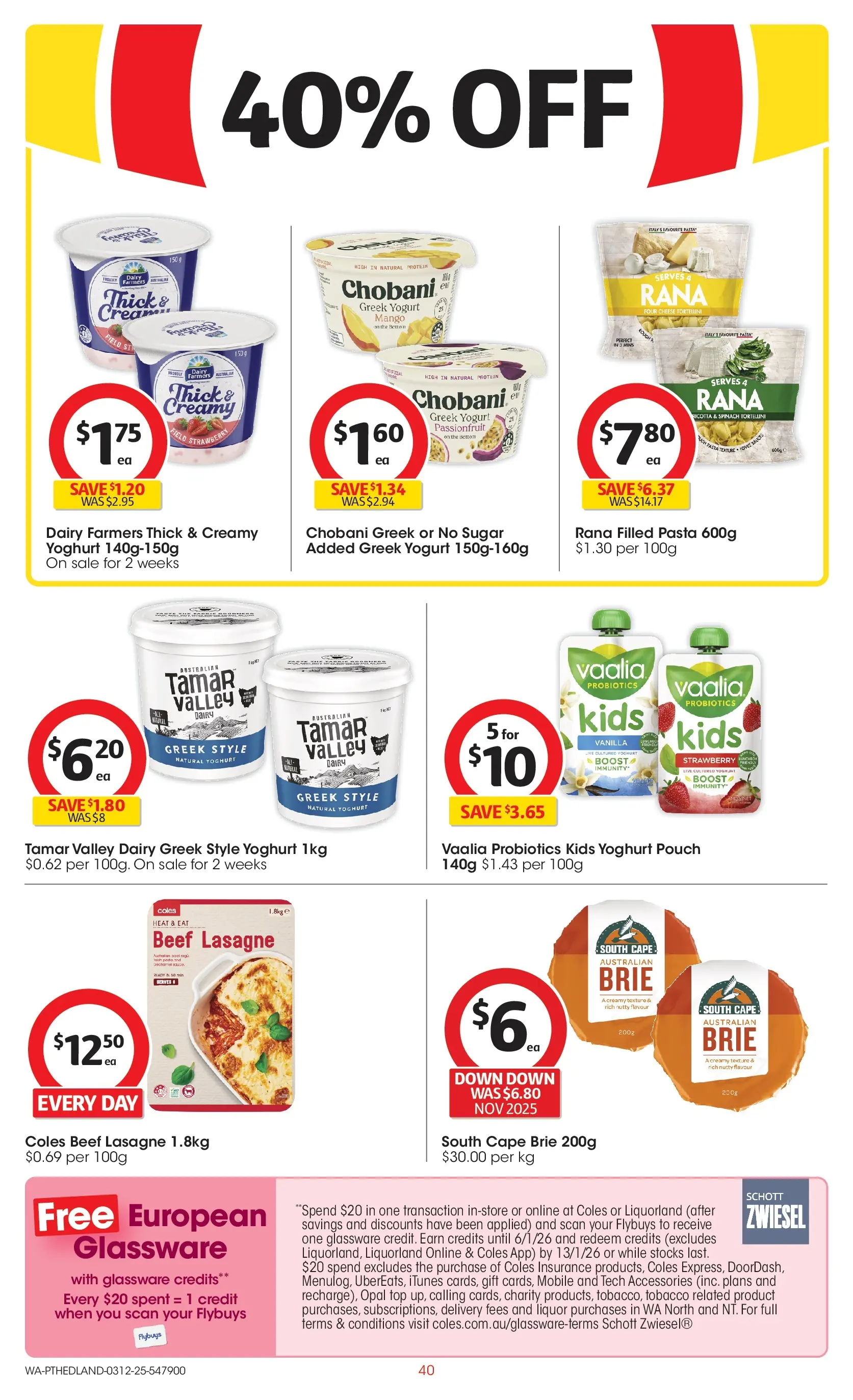 ﻿﻿Coles catalogue valid from 03/12/2025 > Online Australia | Page: 40 | Products: Dairy, Glassware, Spinach, Mango