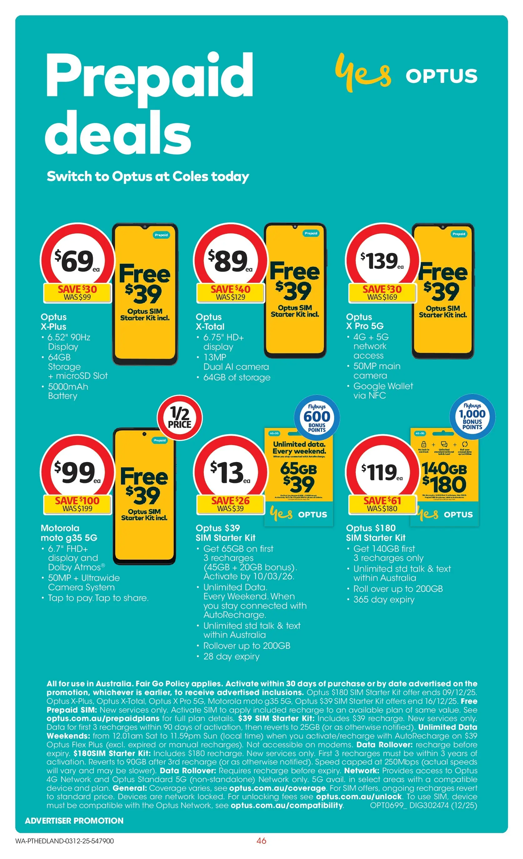 ﻿﻿Coles catalogue valid from 03/12/2025 > Online Australia | Page: 46 | Products: Battery, Tap, Wallet, Device