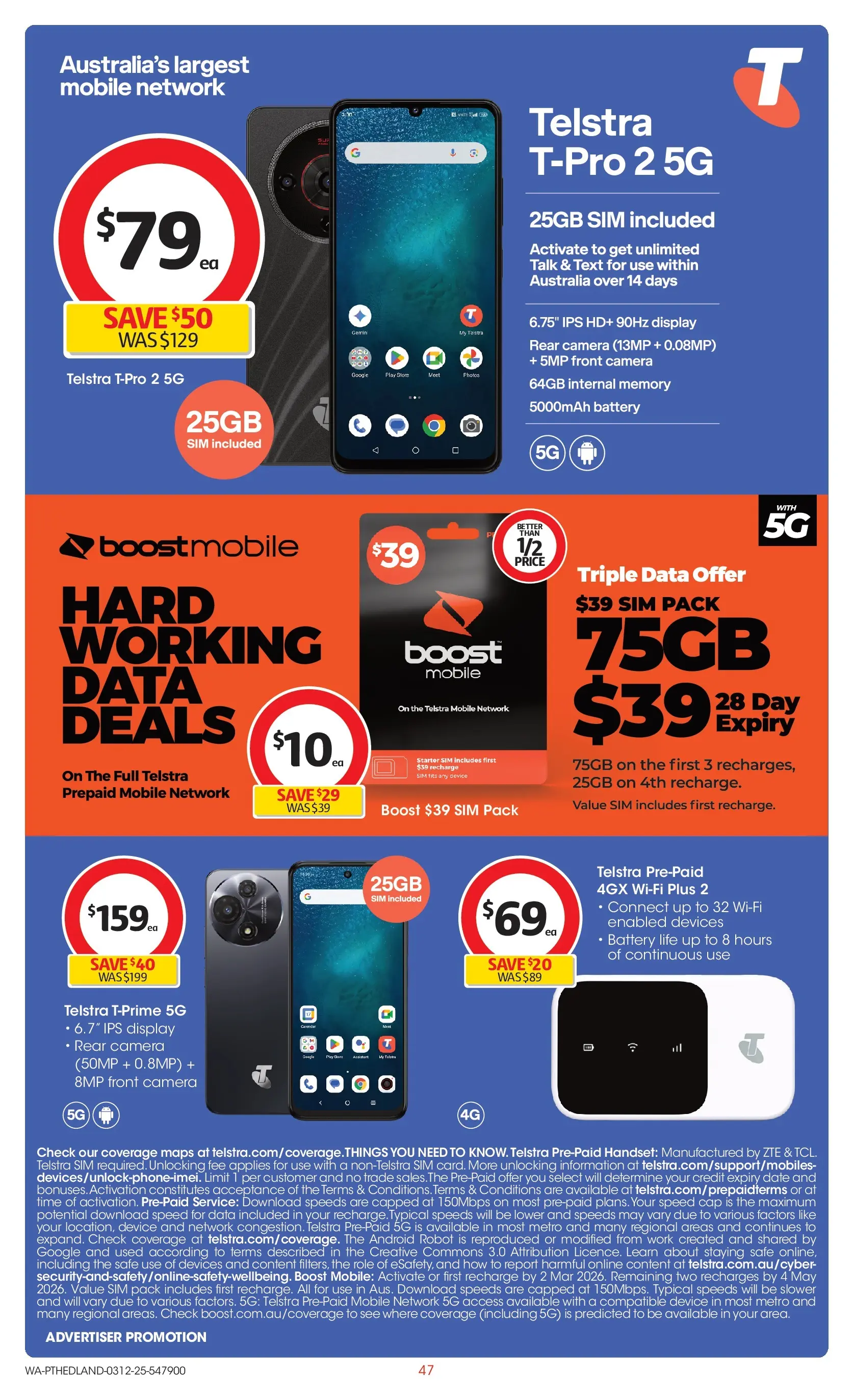 ﻿﻿Coles catalogue valid from 03/12/2025 > Online Australia | Page: 47 | Products: Battery, Cap, Device, Mobile