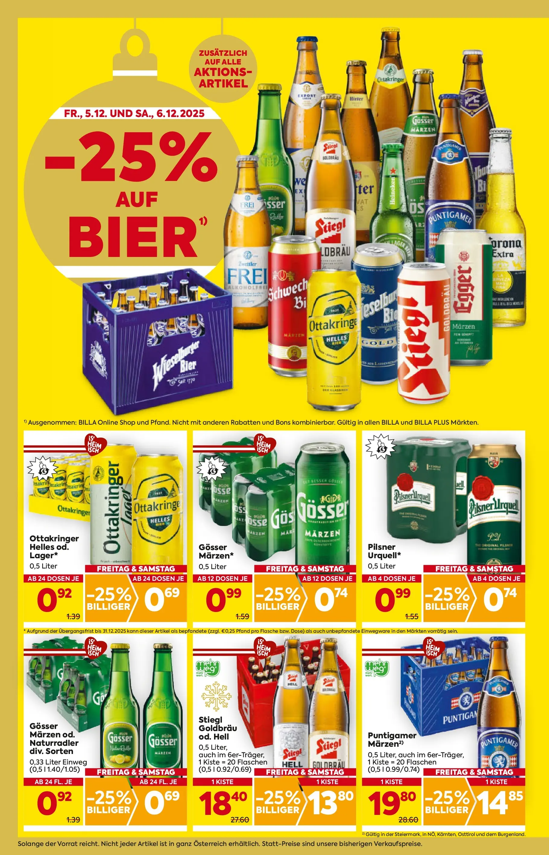 Billa - BILLA: Flugblatt gültig bei BILLA & BILLA PLUS ab 03.12.2025 - Angebote, Prospekt | Seite: 2 | Produkte: Bier