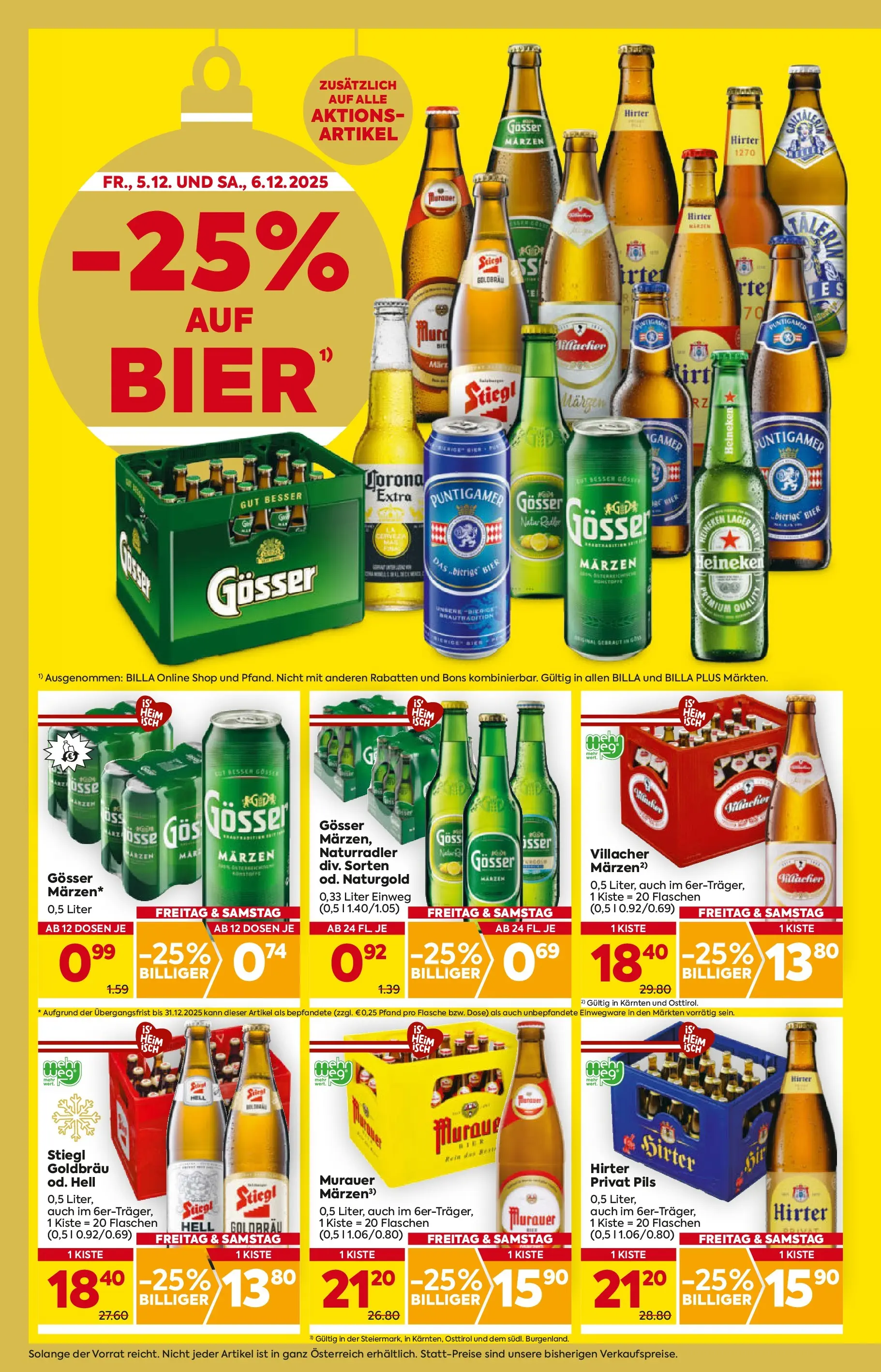 Billa Flugblatt - Maria Rain, Patergassen, Villach ab 04.12.2025 - Angebote, Prospekt | Seite: 2 | Produkte: Bier