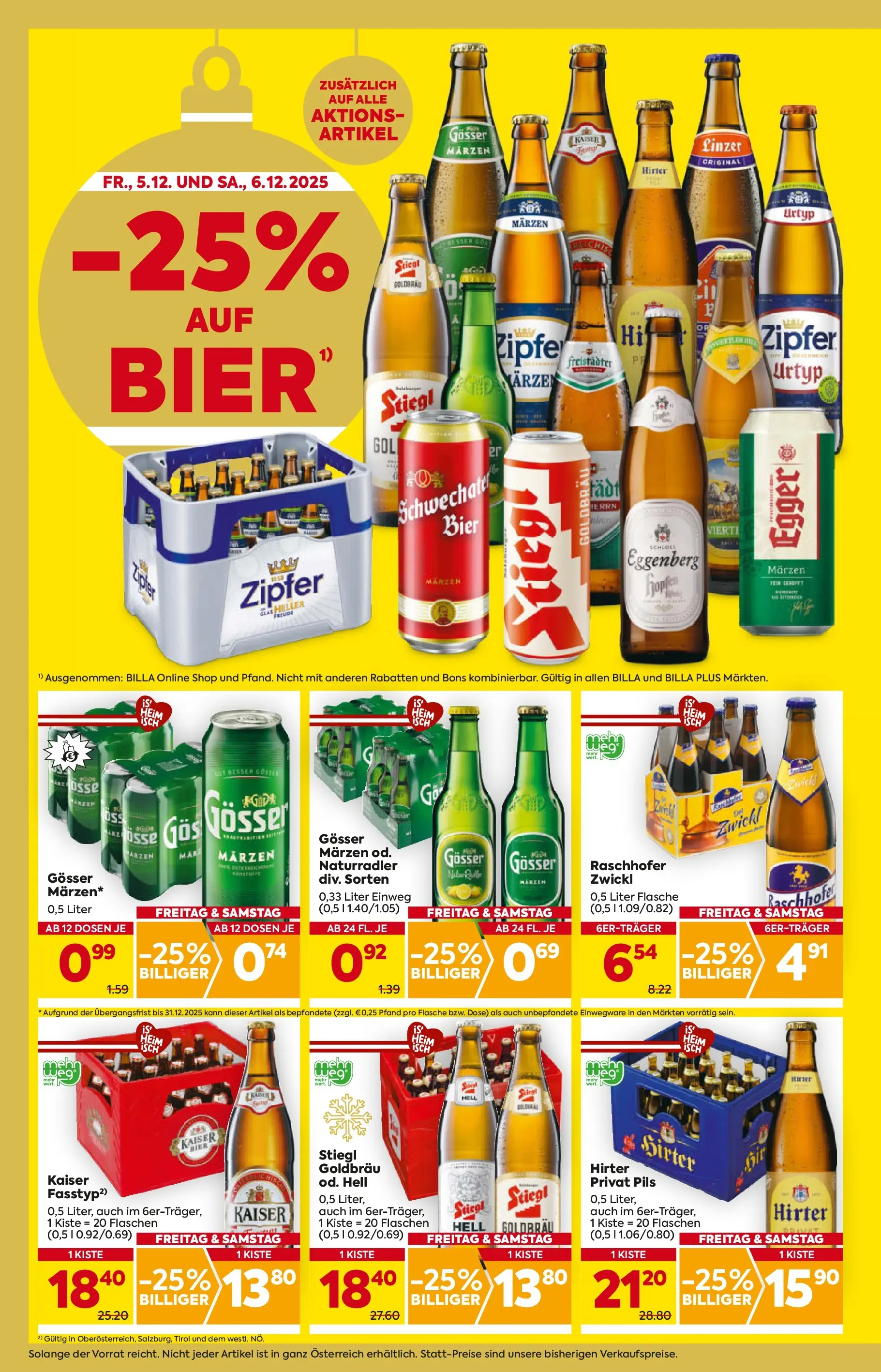 Billa Flugblatt - Grieskirchen, Wallern An Der Trattnach, Ansfelden ab 04.12.2025 - Angebote, Prospekt | Seite: 2 | Produkte: Bier