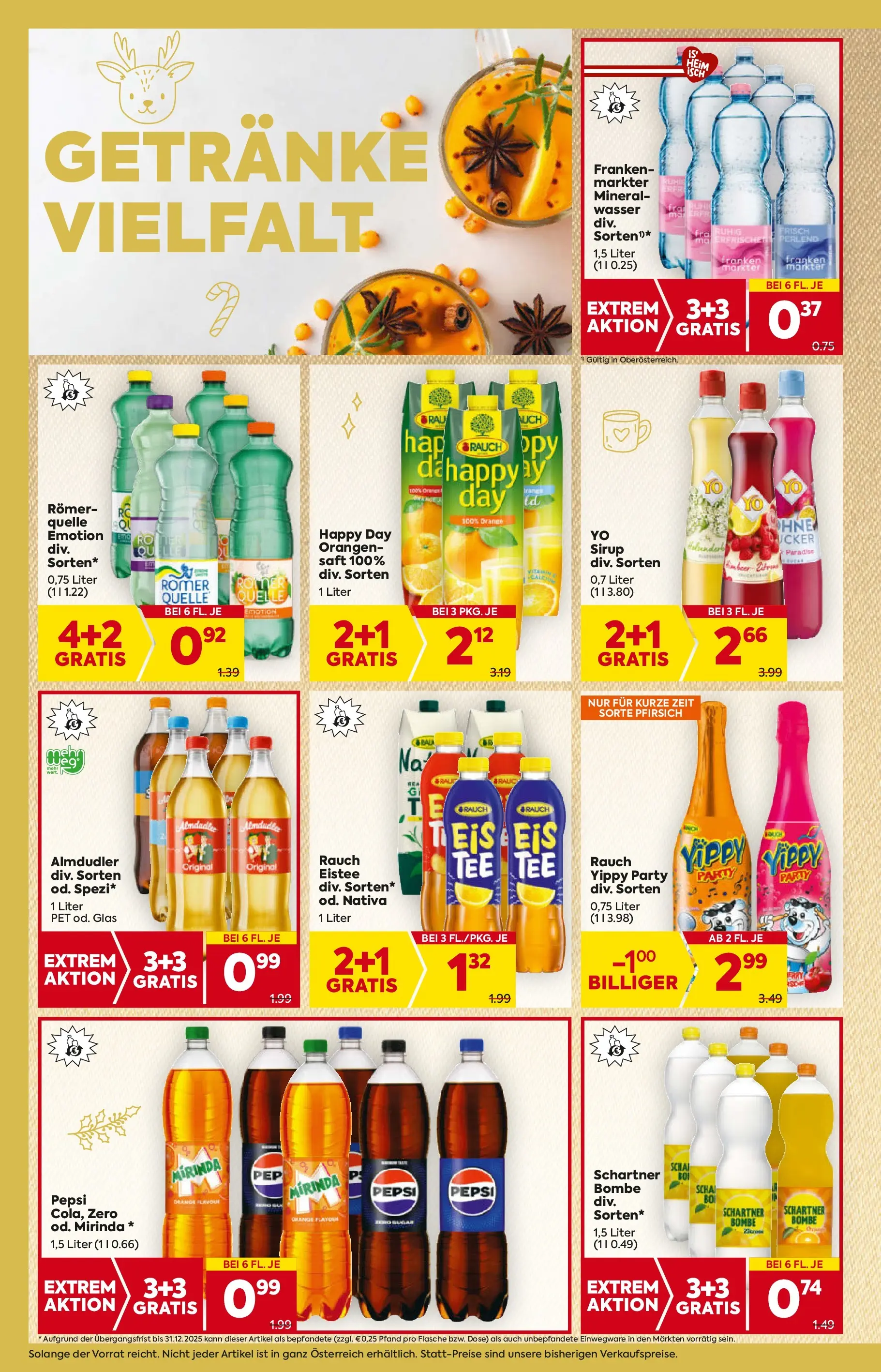 Billa Flugblatt - Grieskirchen, Wallern An Der Trattnach, Ansfelden ab 04.12.2025 - Angebote, Prospekt | Seite: 16 | Produkte: Eis, Wasser, Saft, Orangen
