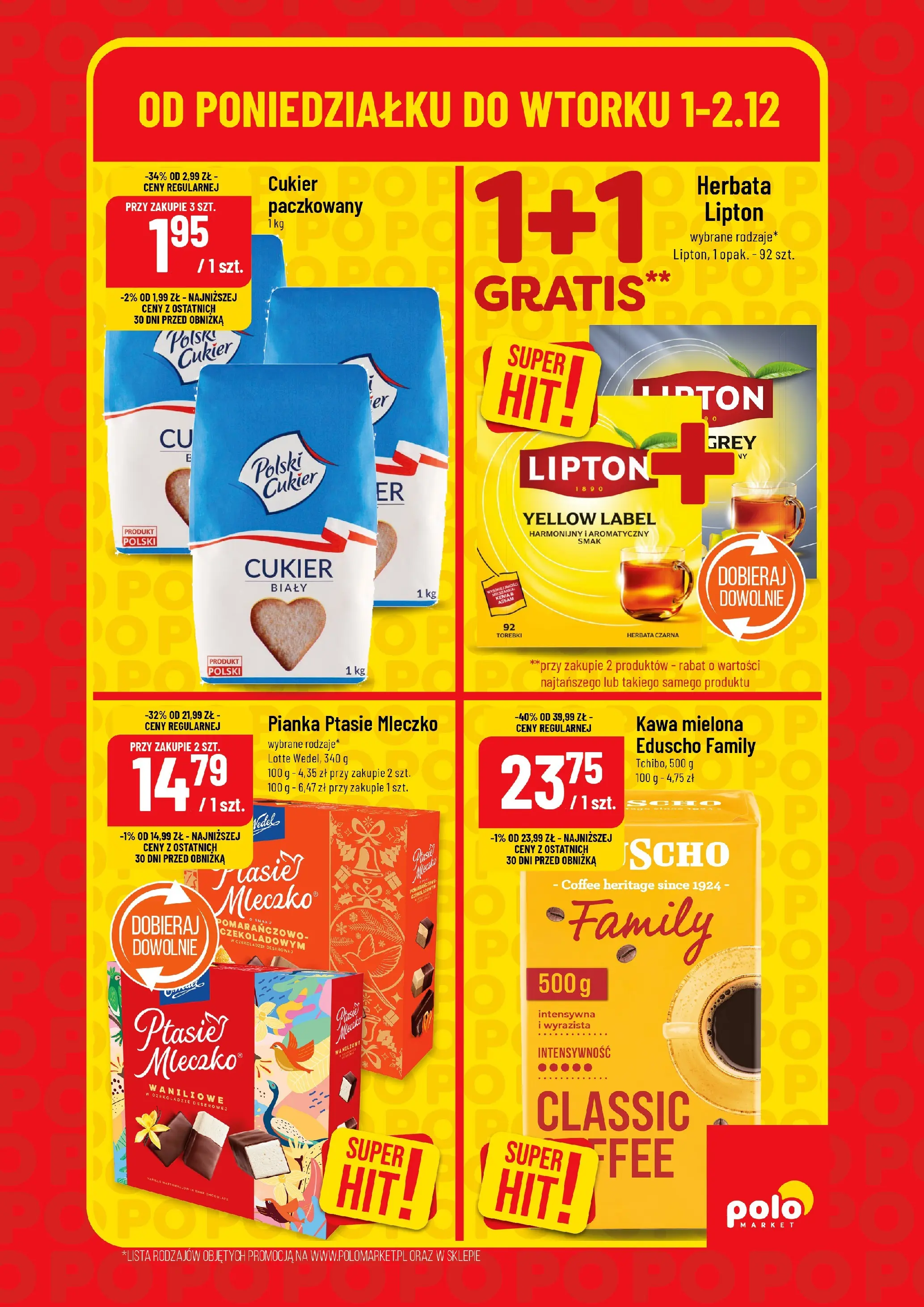 Nowa POLOmarket gazetka od jutra 01.12.2025 (PDF) | Strona: 5 | Produkty: Ptasie mleczko, Kawa, Torebki, Cukier