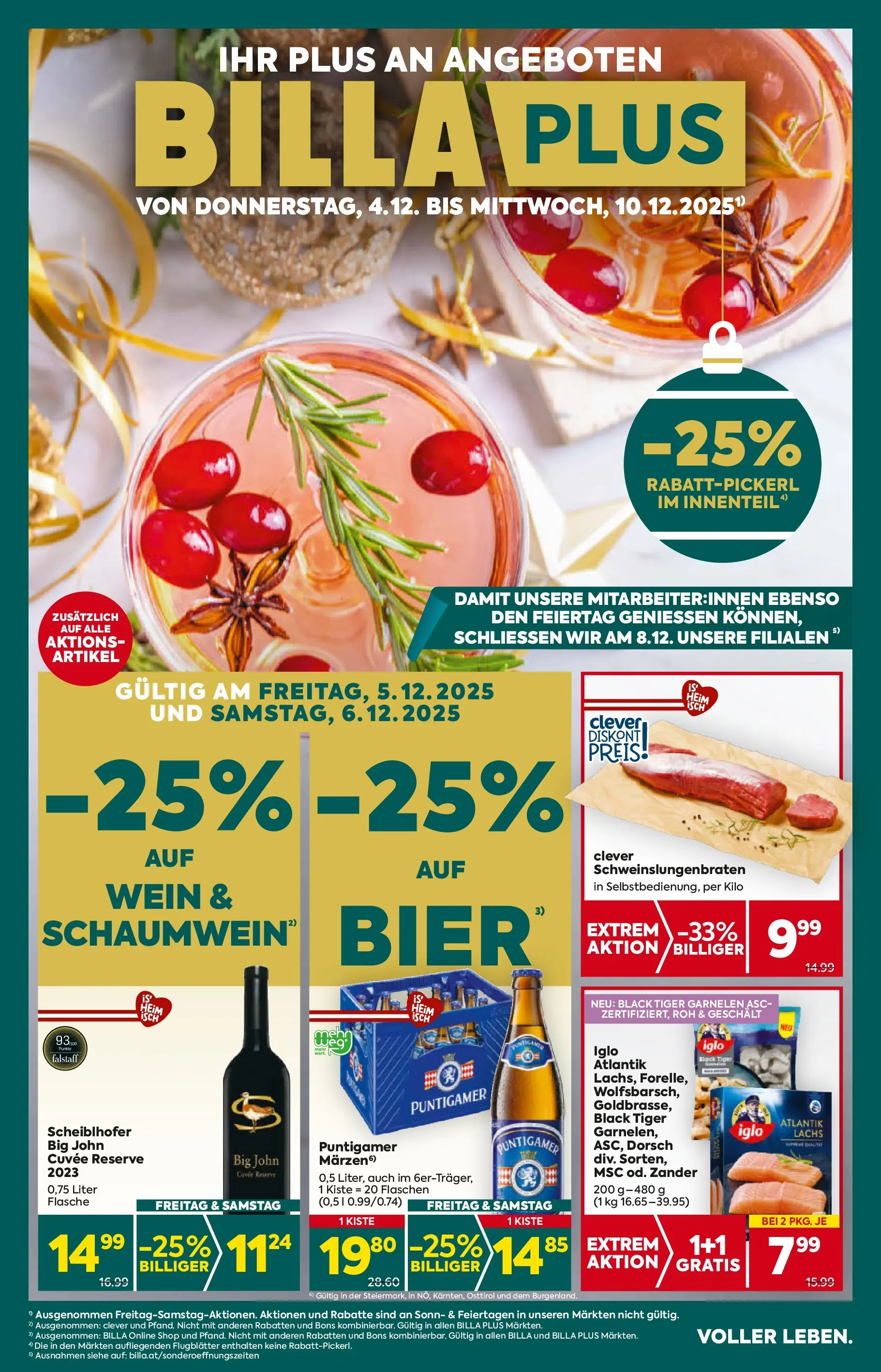 Billa Plus Flugblatt - Burgenland von 04.12.2025 - Aktuelle Angebote | Seite: 1 | Produkte: Wein, Bier