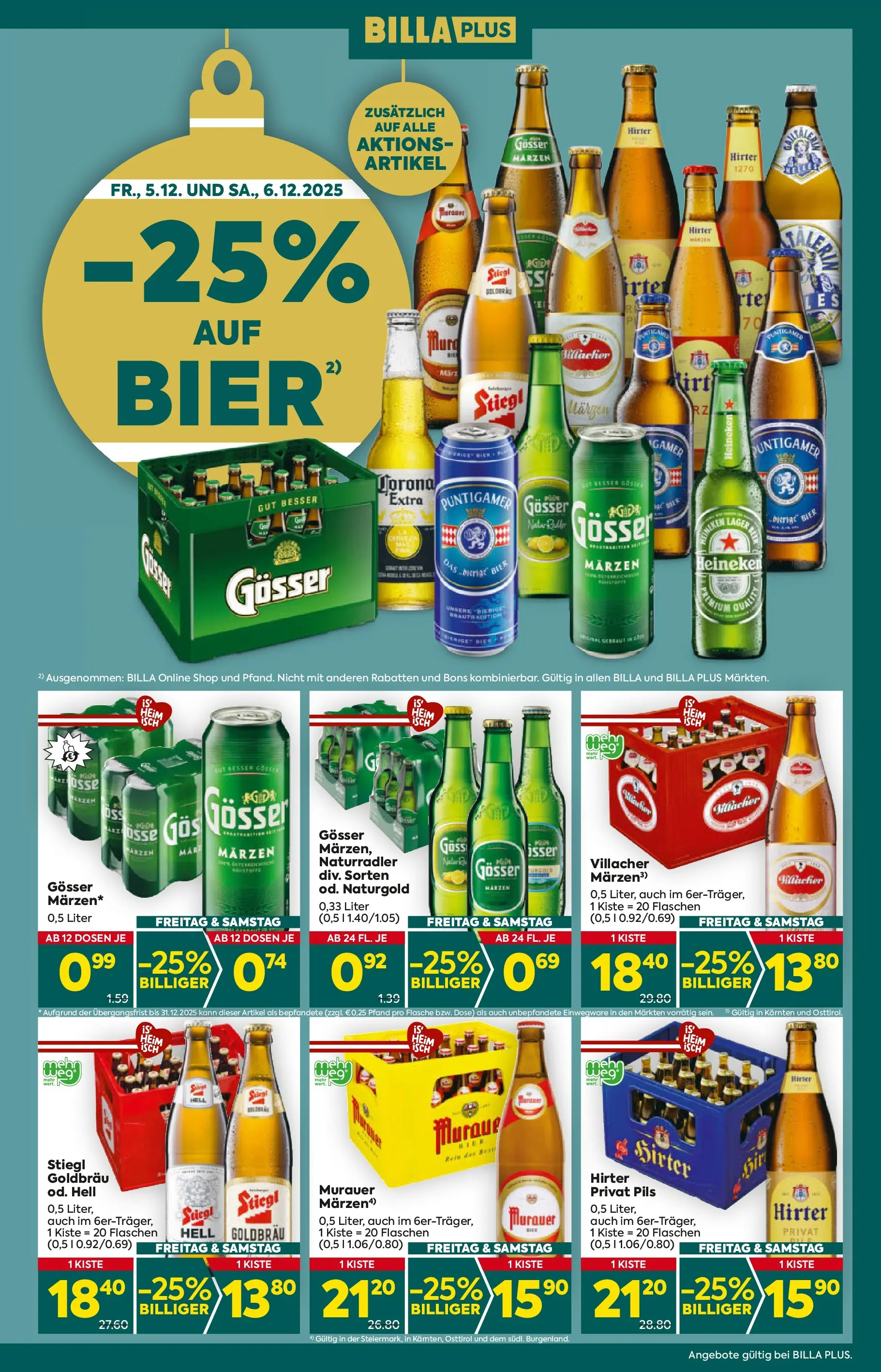 Billa Plus Flugblatt - Kärnten von 04.12.2025 - Aktuelle Angebote | Seite: 3 | Produkte: Bier