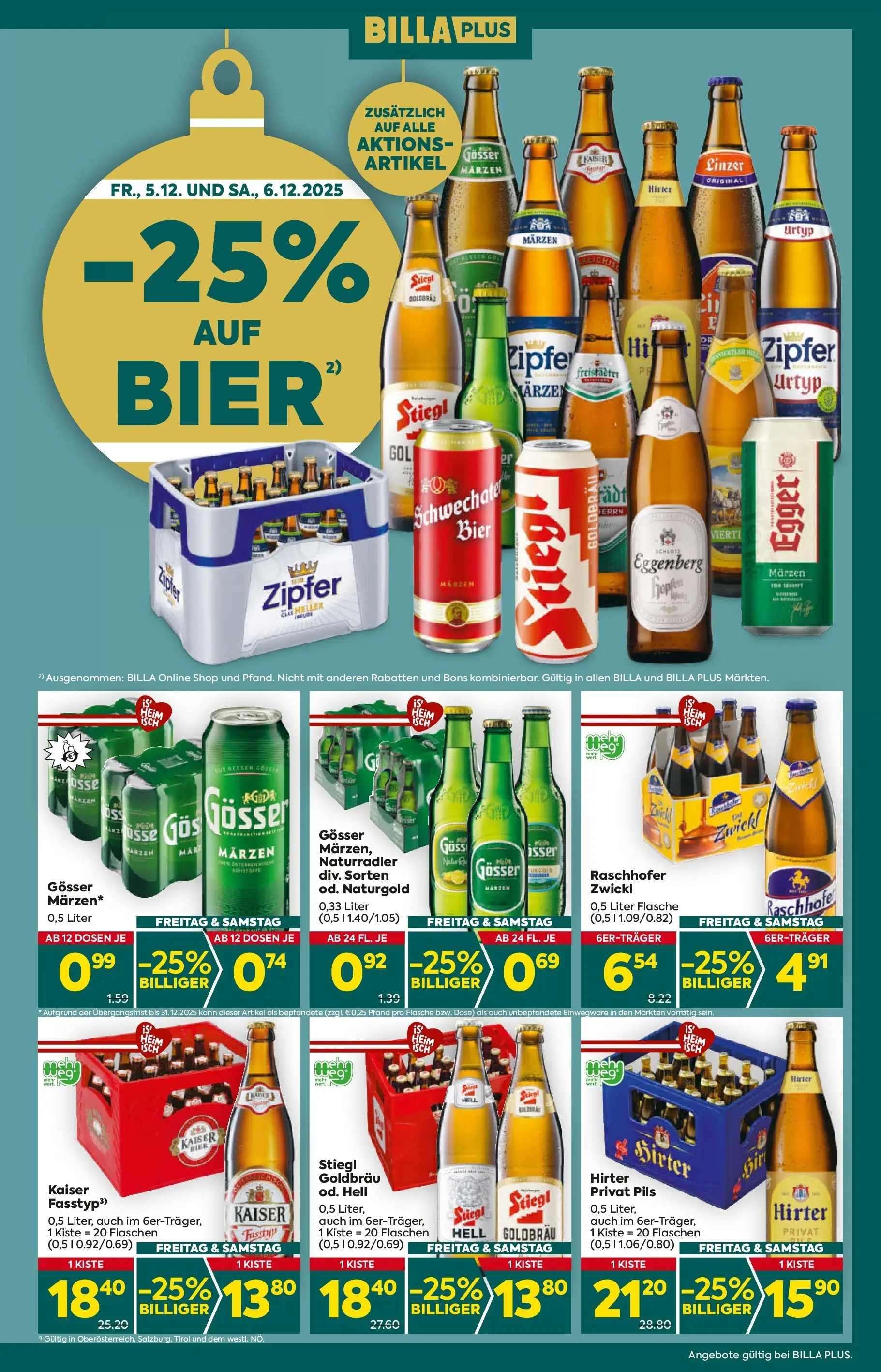 Billa Plus Flugblatt - Oberösterreich von 04.12.2025 - Aktuelle Angebote | Seite: 3 | Produkte: Bier
