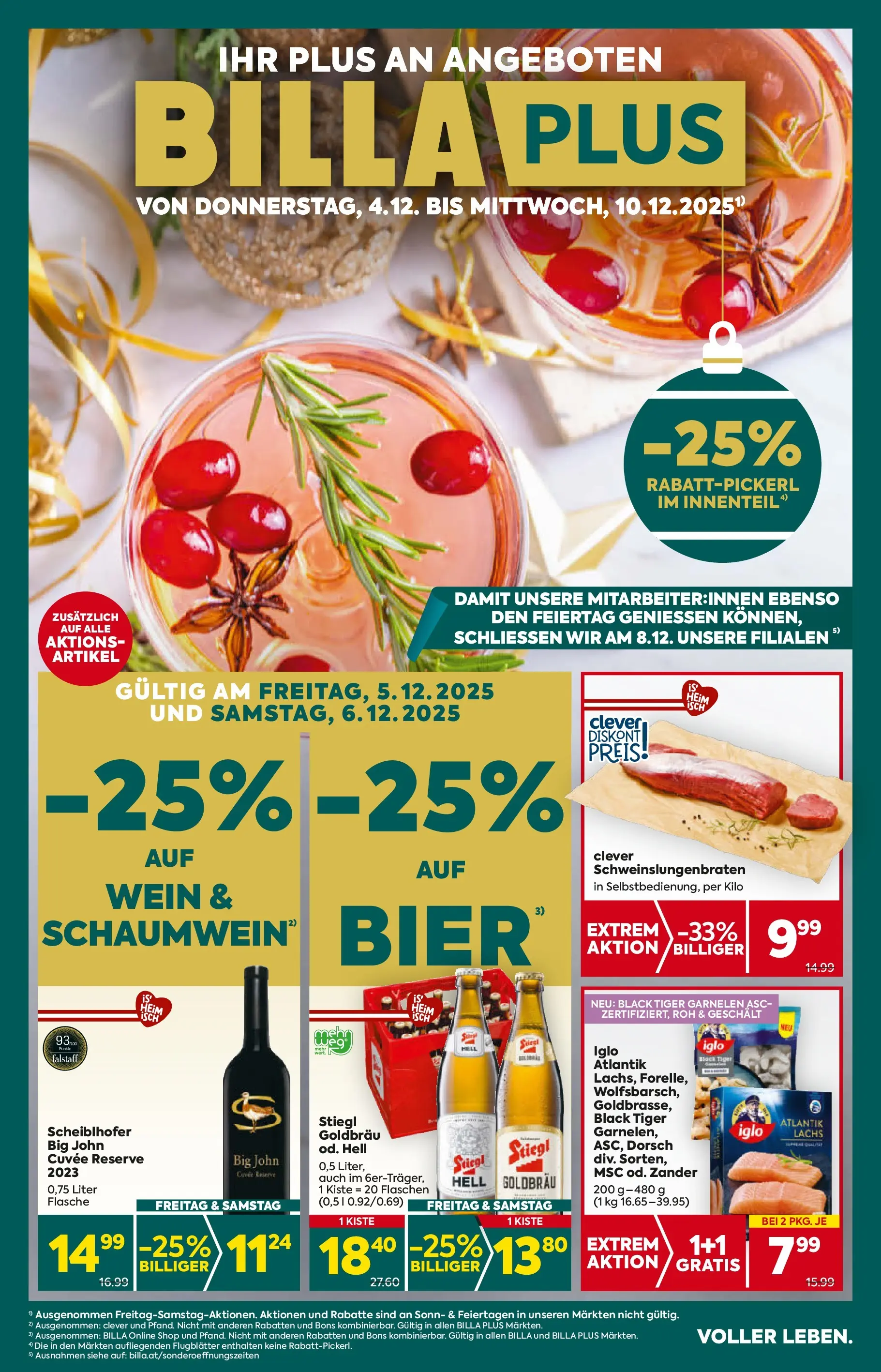 Billa Plus Flugblatt - Salzburg von 04.12.2025 - Aktuelle Angebote | Seite: 1 | Produkte: Wein, Bier