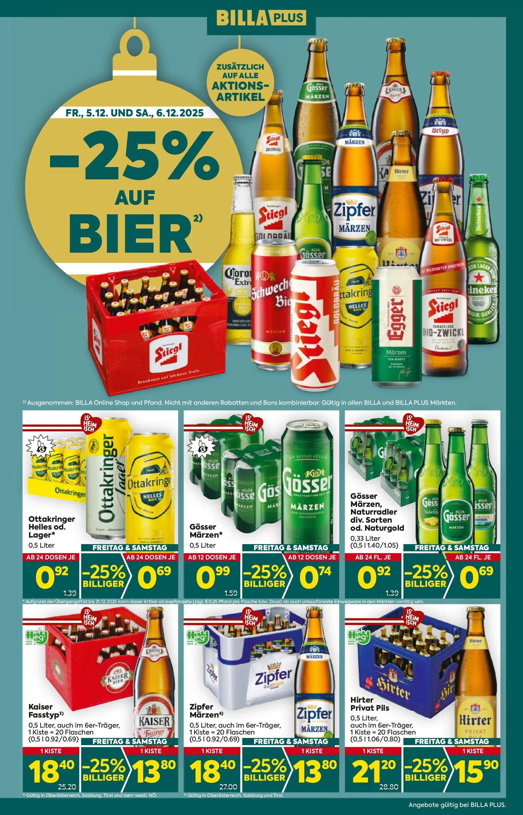 Billa Plus Flugblatt - Salzburg von 04.12.2025 - Aktuelle Angebote | Seite: 3 | Produkte: Bier