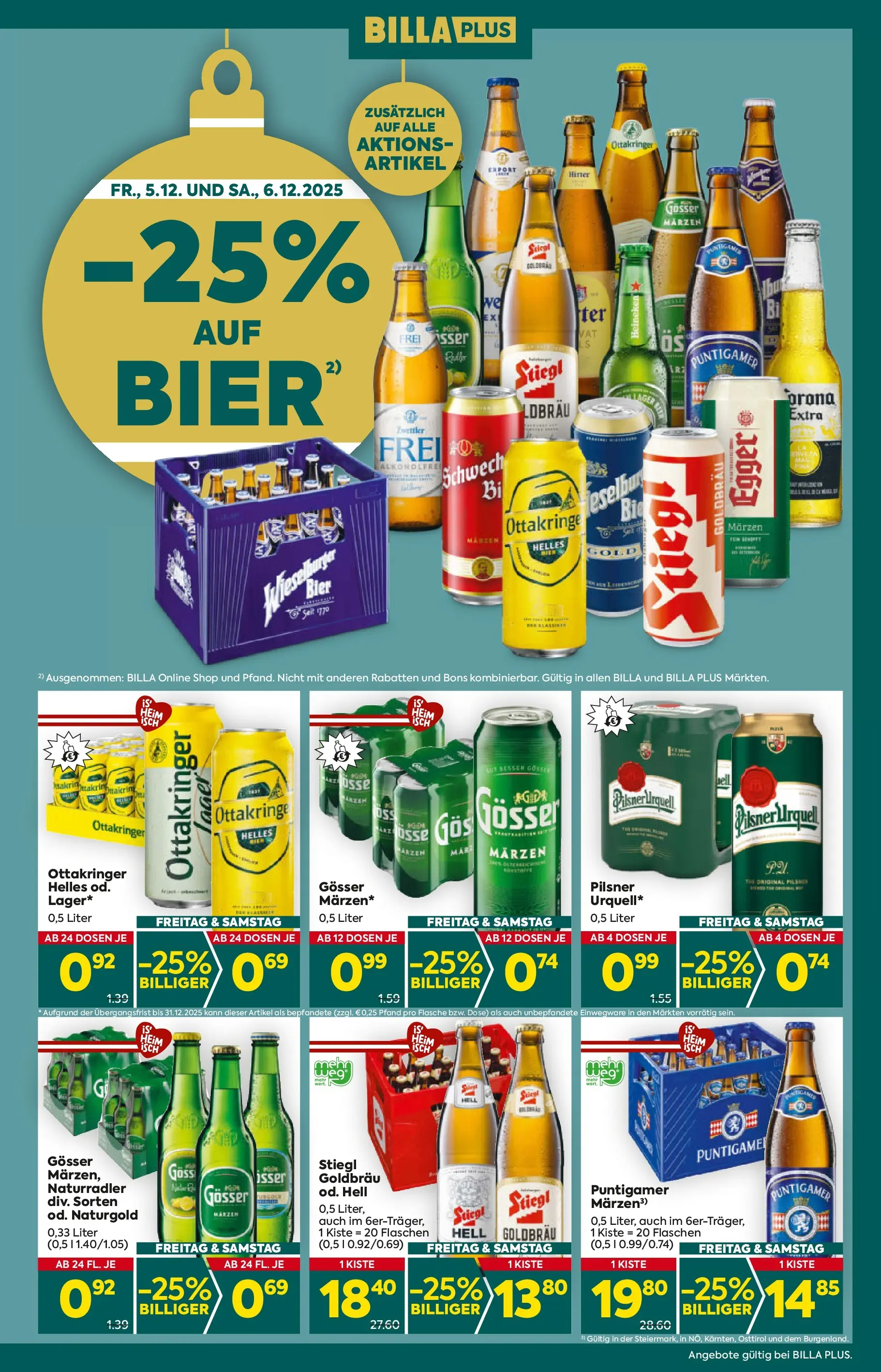 Billa Plus Flugblatt - Niederösterreich von 04.12.2025 - Aktuelle Angebote | Seite: 3 | Produkte: Bier